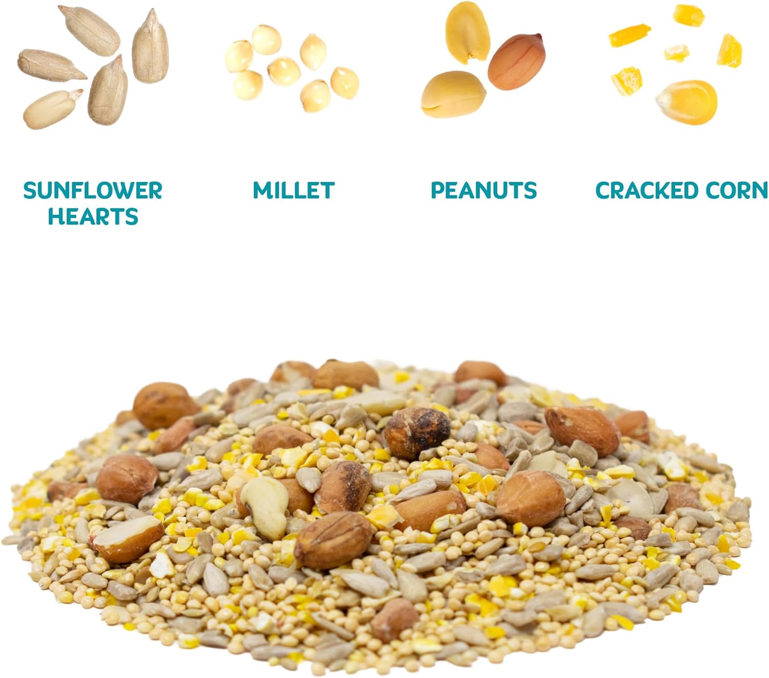 Audubon Park Waste Free Wild Bird Seed u2013 12 lb. No Mess Blend with Sunflower Hearts & Peanut Pieces u2013 Bird Food for Outside Feeders