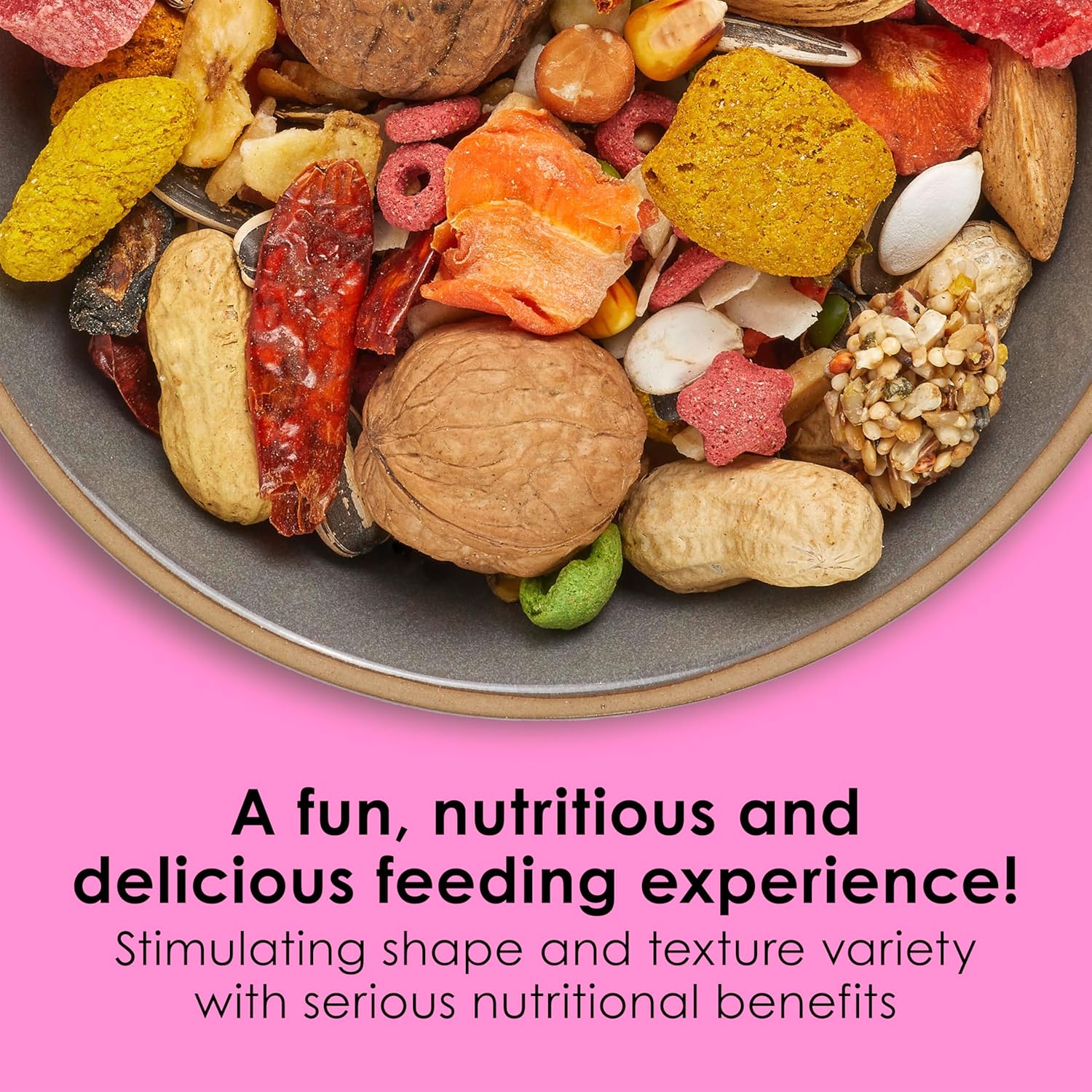 Kaytee Fiesta Big Bites Macaw Food, Nutritious and Fun Blend, Supports Skin, Feather, Digestion, Brain and Heart Health, 10 pounds