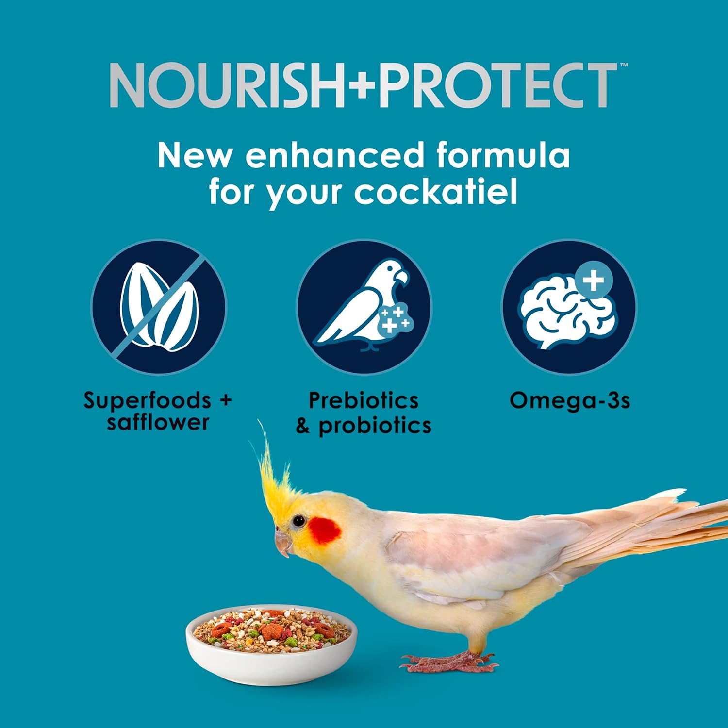 Kaytee Forti-Diet Pro Health+Safflower Nourish+Protect Cockatiel Food, Supports Breeding and Molting, Nutrition Backed by Science, Digestive and Brain Health, 4 pounds - Image 2