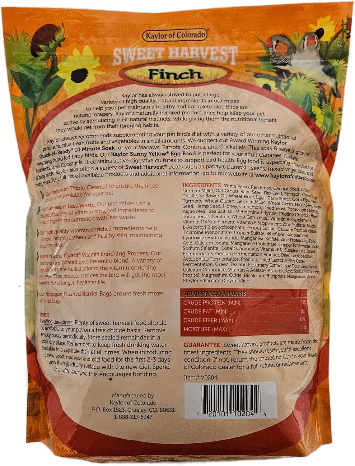 Sweet Harvest Finch Bird Food, 4 lbs Bag - Seed Mix for Finches