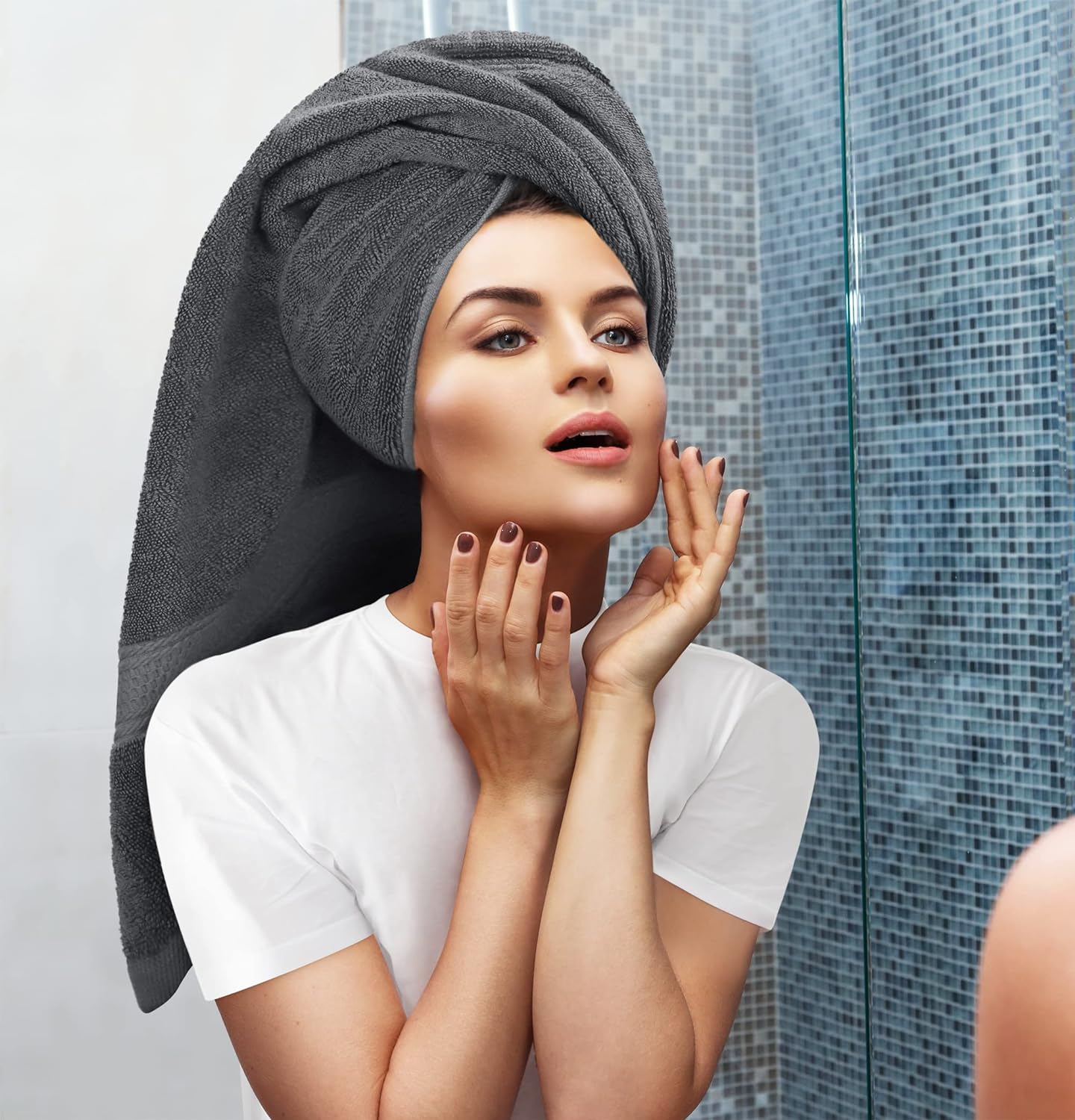 Utopia Towels 8 Piece Luxury Towel Set u2013 Majestic Plush, Super Absorbent & Quicker-to-Dry, Thick 100% Ring Spun Cotton Towels for Bathroom, Spa & Hotel u2013 2 Bath, 2 Hand, 4 Washcloths, Grey