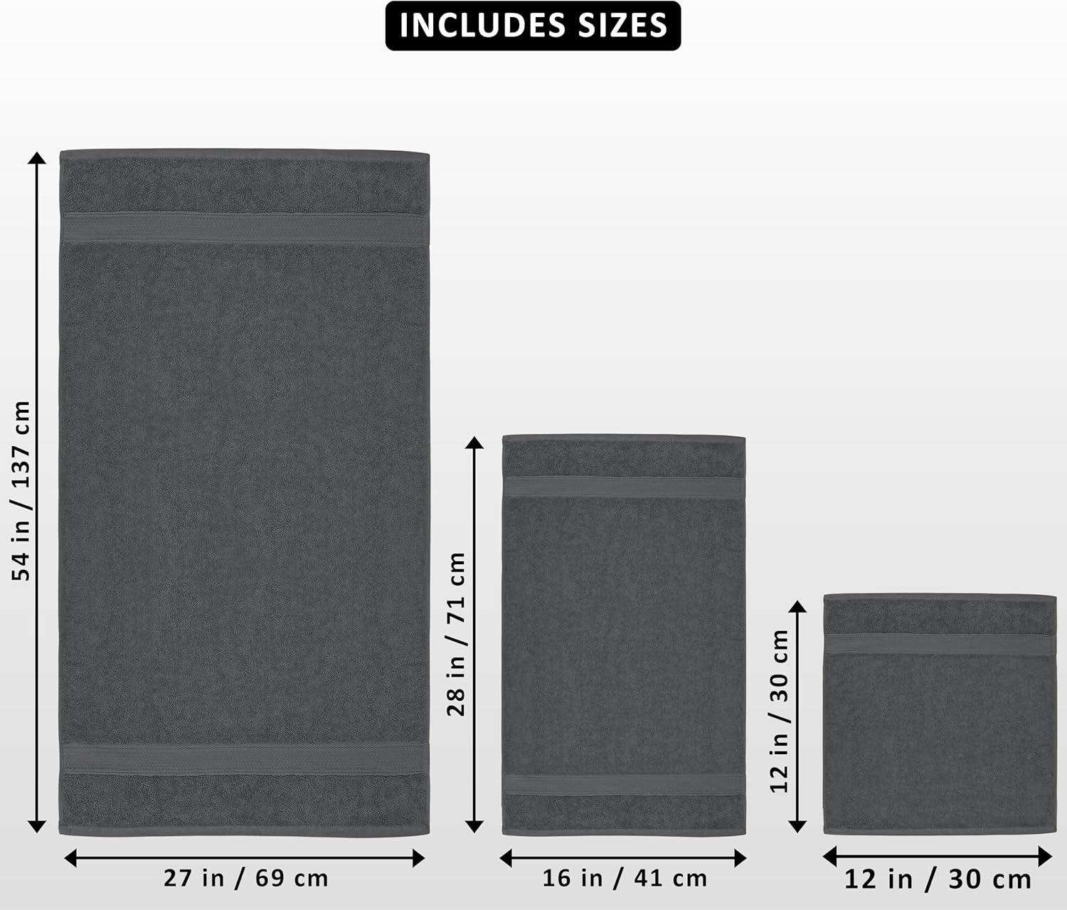 Utopia Towels 8 Piece Luxury Towel Set u2013 Majestic Plush, Super Absorbent & Quicker-to-Dry, Thick 100% Ring Spun Cotton Towels for Bathroom, Spa & Hotel u2013 2 Bath, 2 Hand, 4 Washcloths, Grey - Image 2