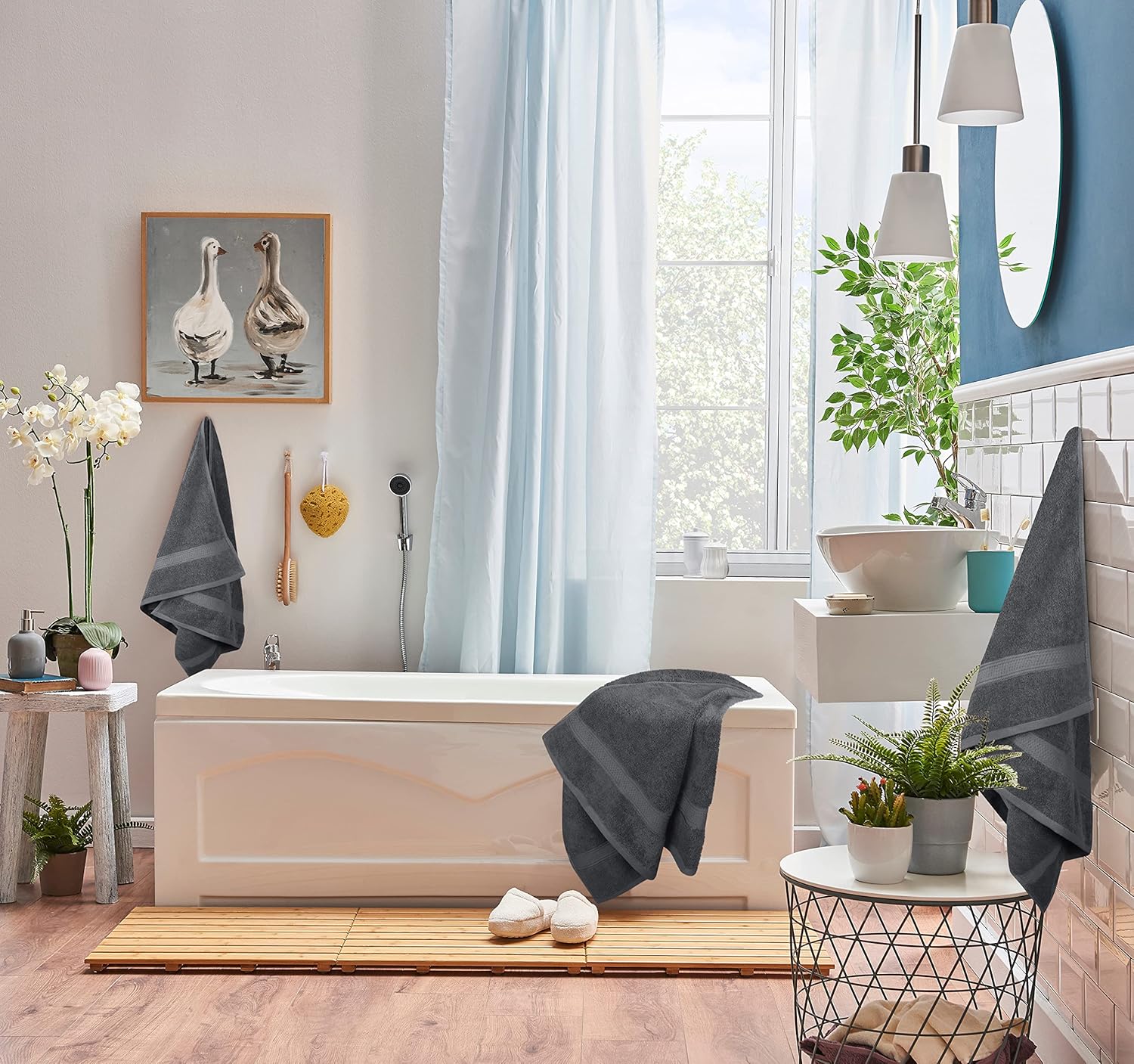 Utopia Towels 8 Piece Luxury Towel Set u2013 Majestic Plush, Super Absorbent & Quicker-to-Dry, Thick 100% Ring Spun Cotton Towels for Bathroom, Spa & Hotel u2013 2 Bath, 2 Hand, 4 Washcloths, Grey - Image 4