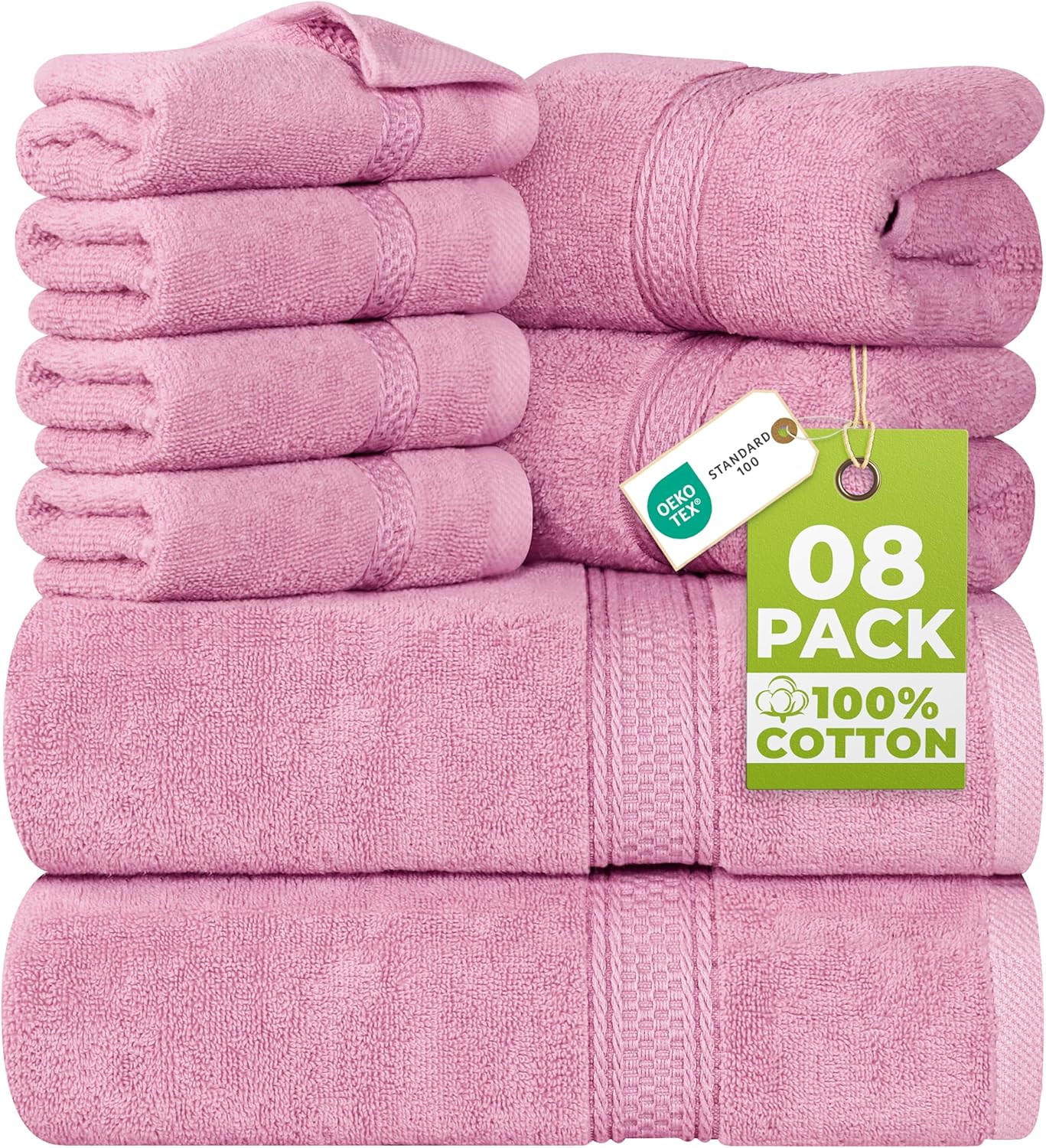 Utopia Towels 8 Piece Luxury Towel Set u2013 Majestic Plush, Super Absorbent & Quicker-to-Dry, Thick 100% Ring Spun Cotton Towels for Bathroom, Spa & Hotel u2013 2 Bath, 2 Hand, 4 Washcloths, Grey - Image 9