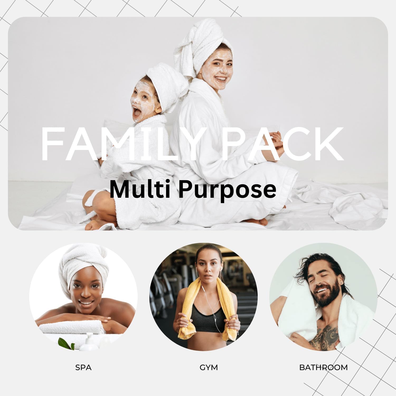 LANE LINEN 100% Cotton Luxury Bath Towel Set - 16 Pieces - Ring Spun, Super Soft & Highly Absorbent - 4 Bath, 8 Washcloths, 4 Hand Towels for Bathroom - Holds Well After Multiple Washes - Cool Grey - Image 8