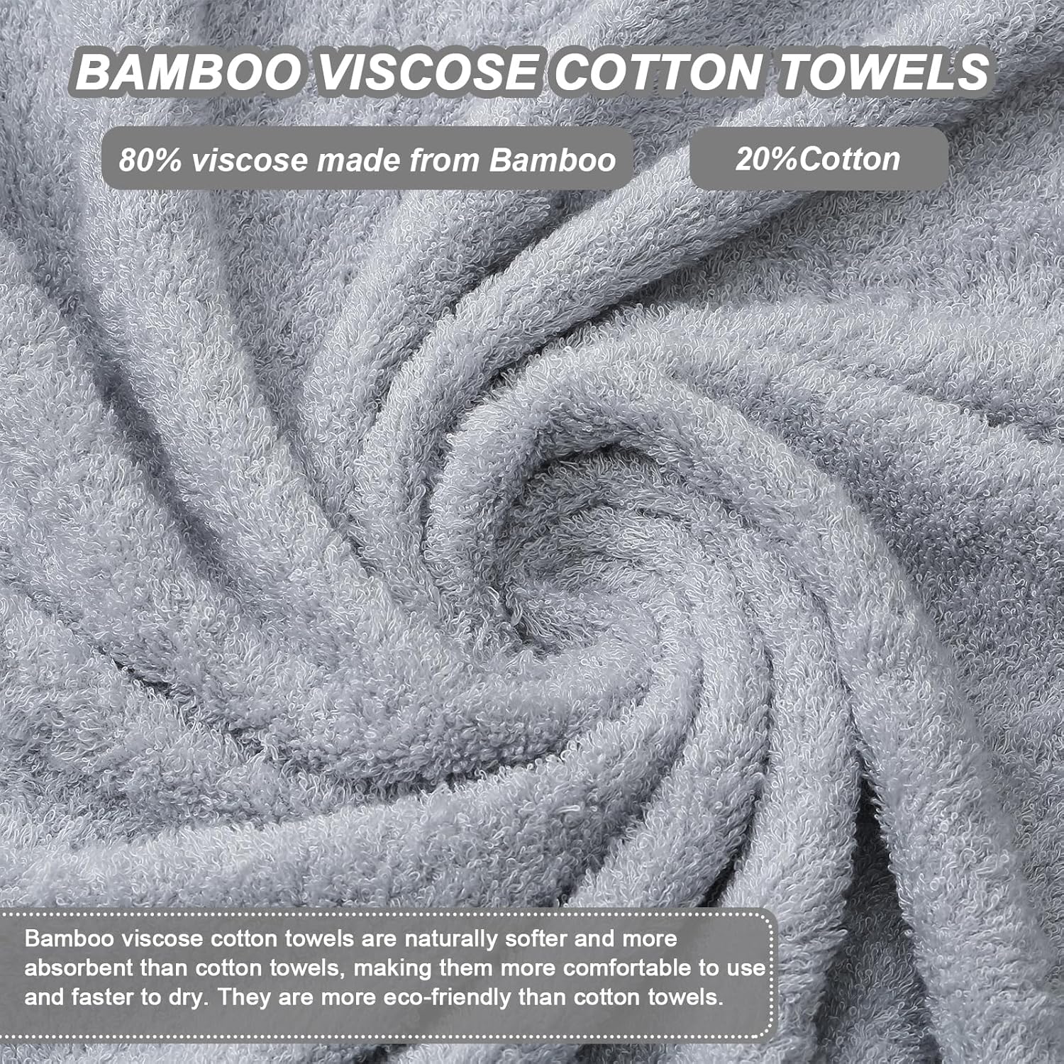 Aibaser Bath Towels, 27x54inch - Natural, Ultra Absorbent Towels for Bathroom, Travel, Gym, Shower and Spa (6 Piece Set) - Image 4