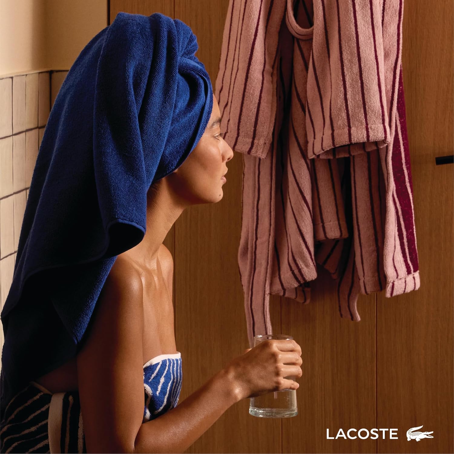 Lacoste Heritage 100% Supima Cotton Bath Towel, Aloe, 30" x 54" u2013 Highly Absorbent & Quick Drying, Premium Super Soft Bath Towel, Bathroom Essential, Gift for All Occasions, Machine Washable