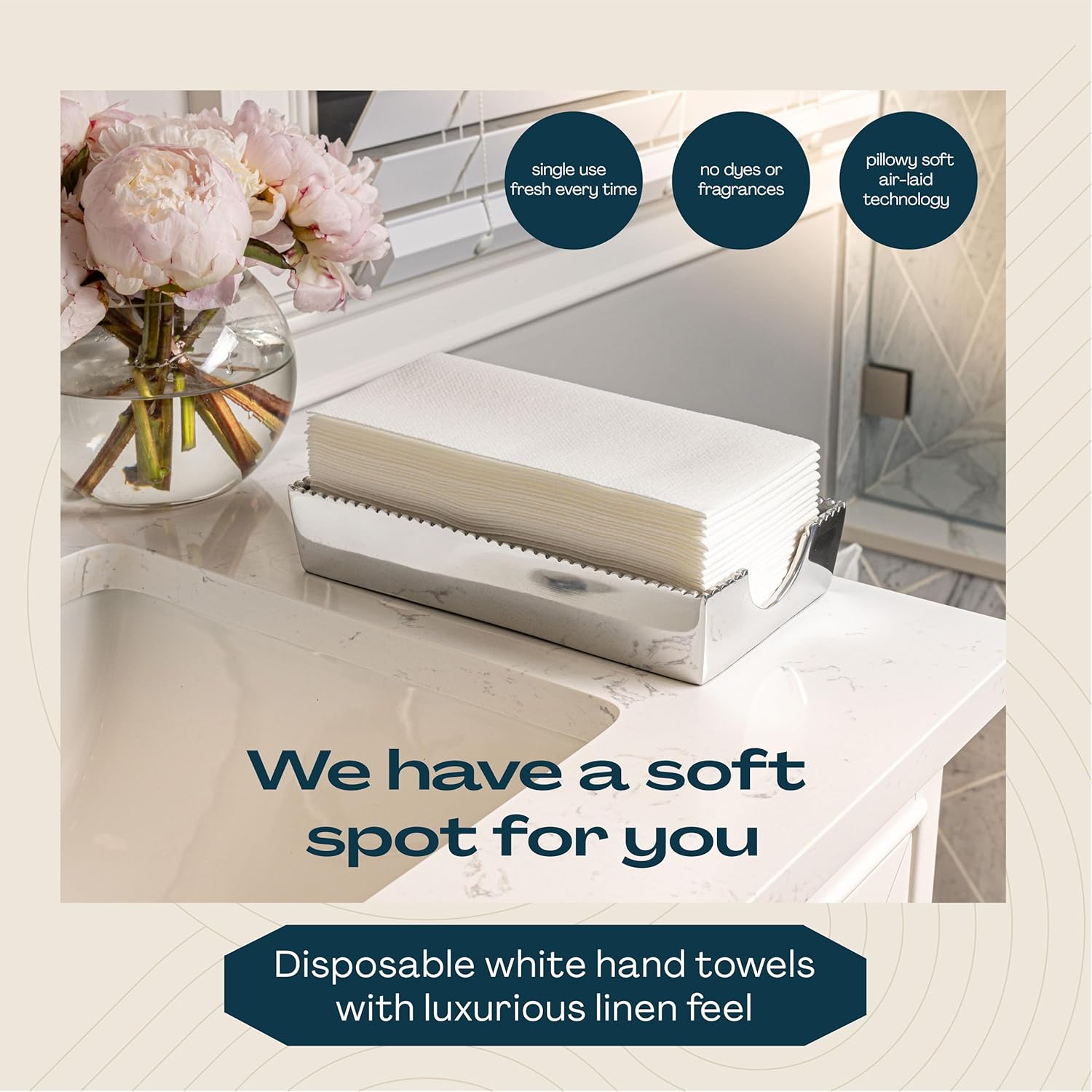 Lintext Disposable Linen-Feel Guest Towels - 12" x 17" Cloth-Like Hand Towels - Soft And Absorbent Paper Napkin For Bathroom, Kitchen, Or Event [Extra-Soft - Pack of 200]