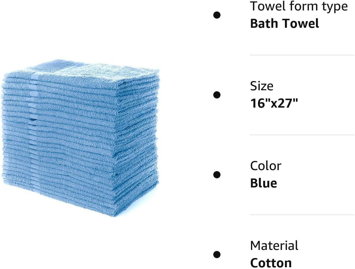 SIMPLI-MAGIC Cotton Hand Towels 16"x27" (12 Pack) u2013 Soft Towels for Bathroom, Kitchen, Salon & Gym (Blue) - Image 2
