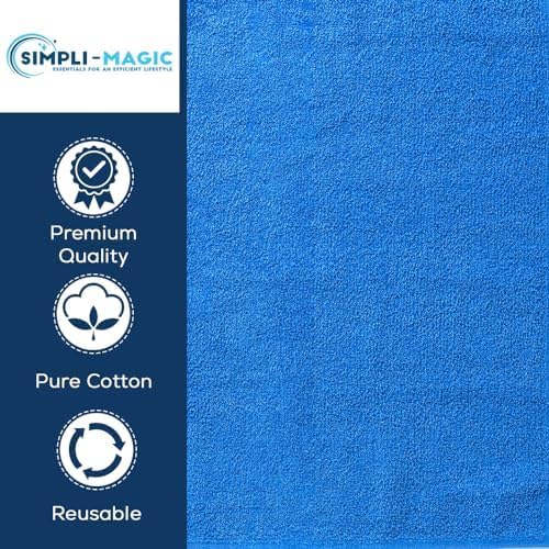 SIMPLI-MAGIC Cotton Hand Towels 16"x27" (12 Pack) u2013 Soft Towels for Bathroom, Kitchen, Salon & Gym (Blue) - Image 4