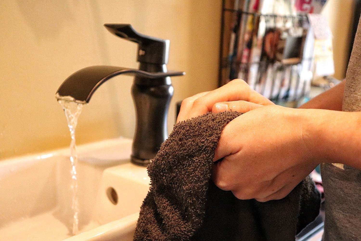 SIMPLI-MAGIC Towels, Hand, Gray 12 Count