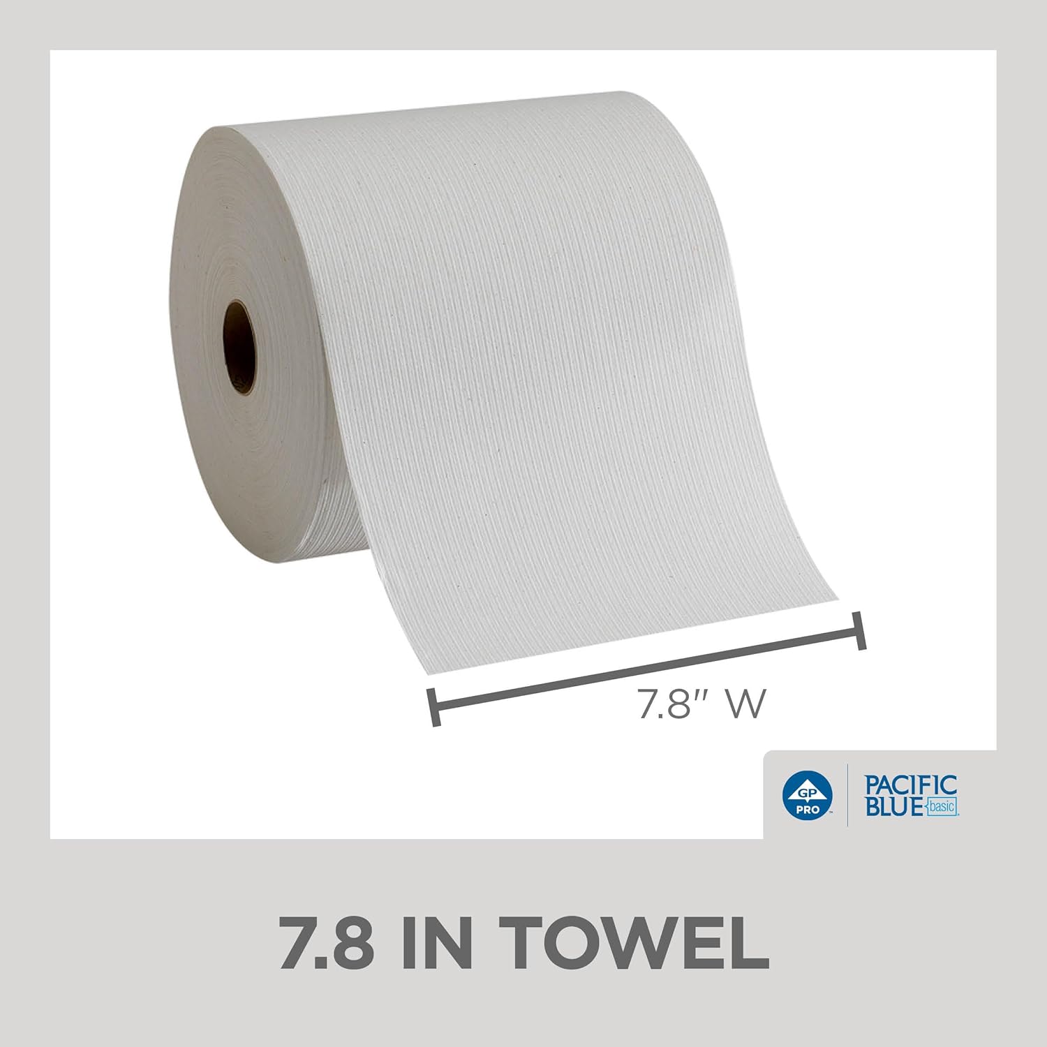 Georgia-Pacific Blue Basic Recycled Paper Towel Rolls by PRO, White, 26601, 800 Feet Per Roll, 6 Rolls Per Case