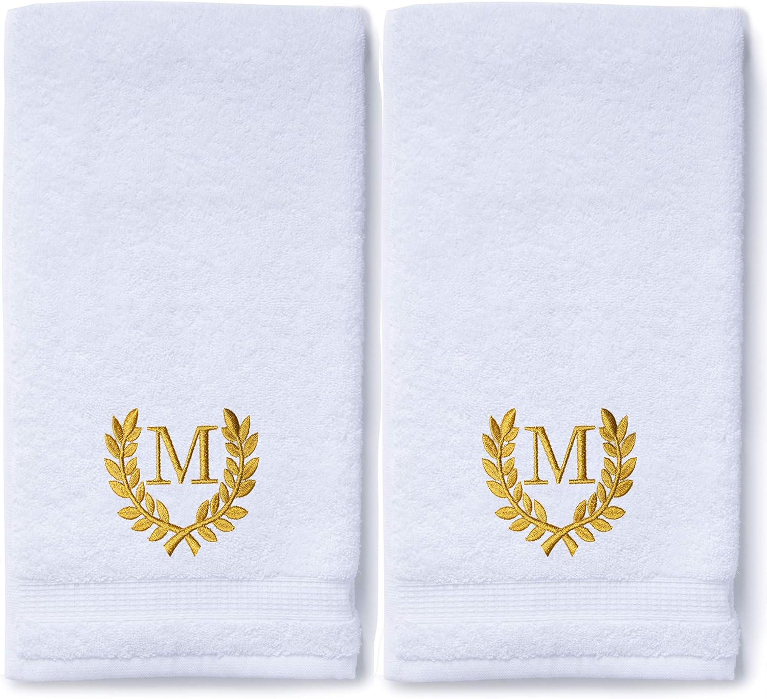 Decorative and Monogrammed Hand Towels for Bathroom Kitchen Makeup | Personalized Gift for Wedding-Bridal | Roman Font Custom Luxury Turkish Towel | Spa Collection, Oversized, 16 X 30 Inch, Set of 2 - Image 3