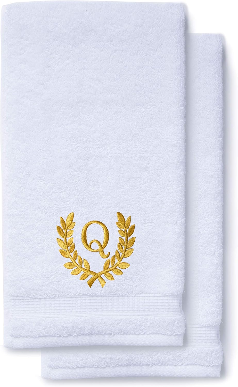 Decorative and Monogrammed Hand Towels for Bathroom Kitchen Makeup | Personalized Gift for Wedding-Bridal | Roman Font Custom Luxury Turkish Towel | Spa Collection, Oversized, 16 X 30 Inch, Set of 2 - Image 9