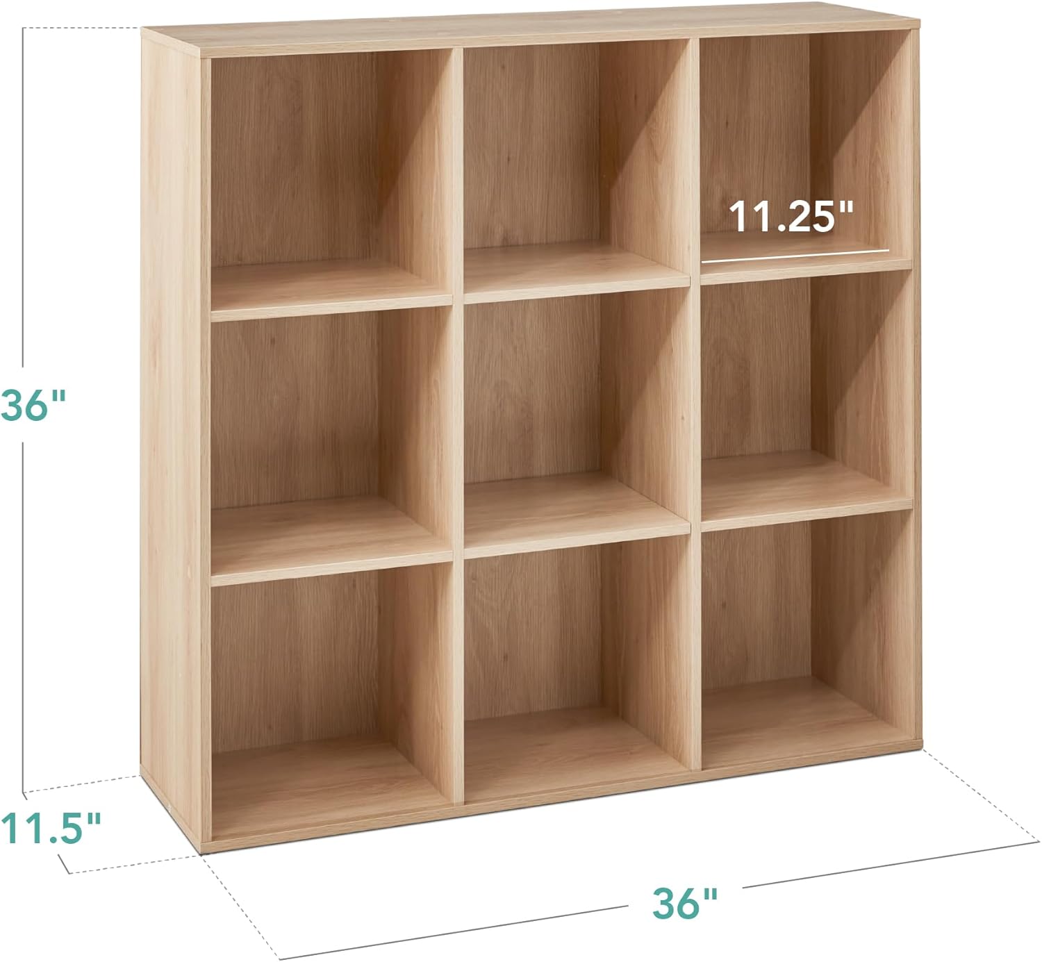 Best Choice Products 9-Cube Storage Organizer, 11in Shelf Opening, Bookcase, Display Shelf, Customizable w/ 3 Removable Back Panels - Light Oak