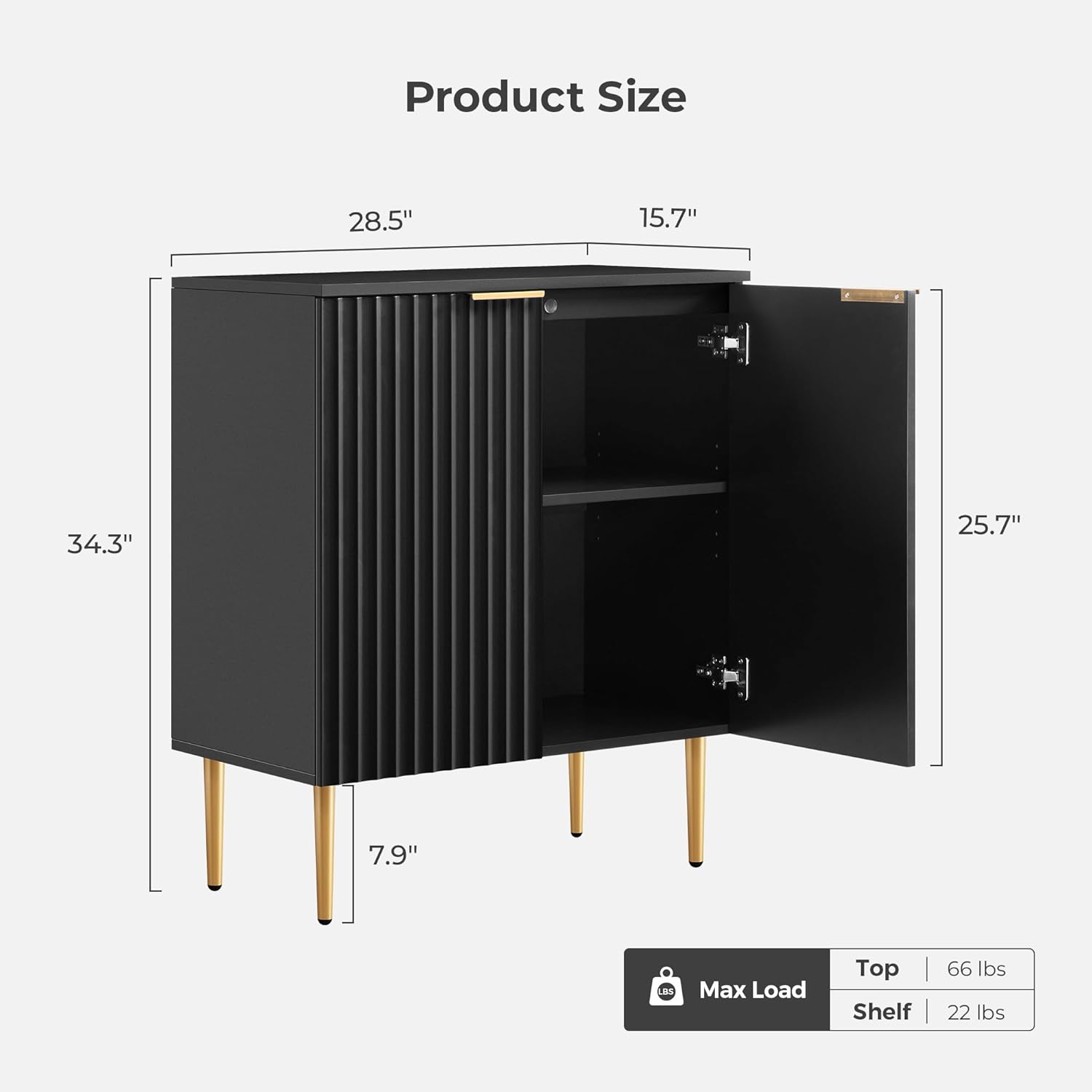 SICOTAS 57" Modern Sideboard Buffet Cabinet - Elegant Storage Credenza with 4 Doors & Adjustable Shelf, Space-Saving Console Coffee Bar Table for Entryway, Kitchen, Living Room or Hallway