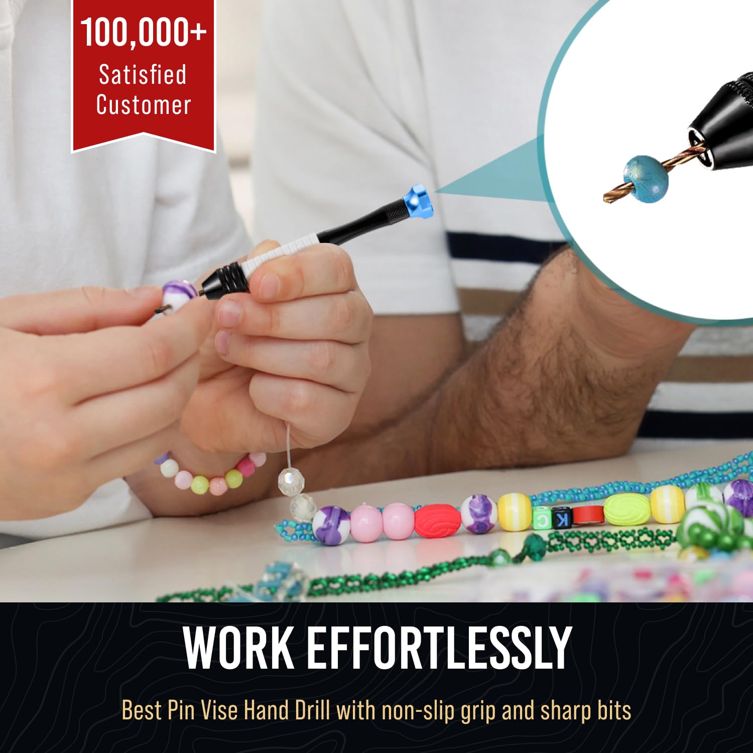 Micro Drill Bits Set with Pin Vise | Small Hand Drill - Pin Vise Hand Drill Manual, PCB Mini Bits for Resin Beads Polymer Clay | DYI Jewelry Making, set - Image 7