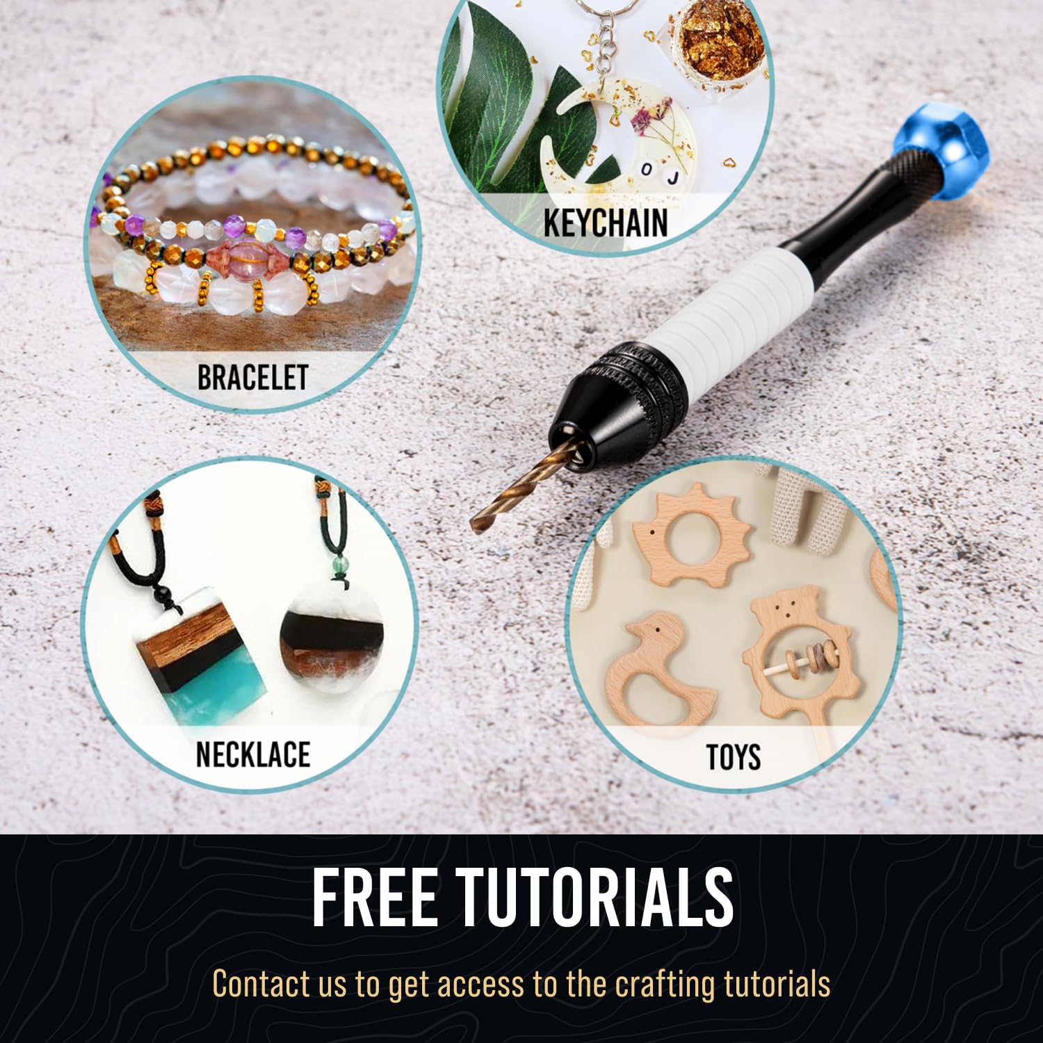 Micro Drill Bits Set with Pin Vise | Small Hand Drill - Pin Vise Hand Drill Manual, PCB Mini Bits for Resin Beads Polymer Clay | DYI Jewelry Making, set - Image 8