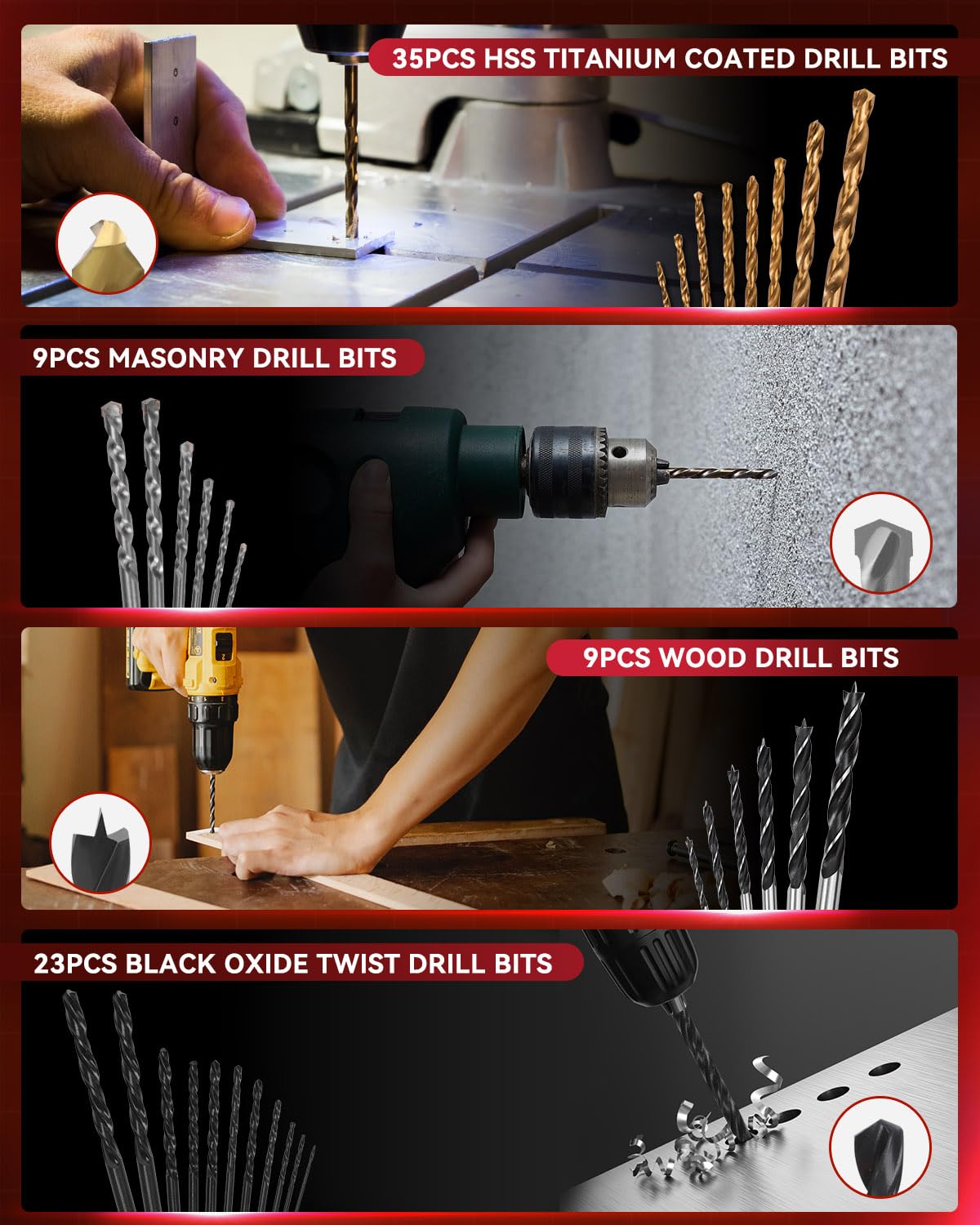KingTool 400 Pcs Drill Bit Set - Drill Bits Screwdriver Bit Set Case with Drawer, Bit Set Designed for Various Drilling & Screw Driving Tasks for Metal, Wood, Masonry, Perfect for DIY Projects - Image 2