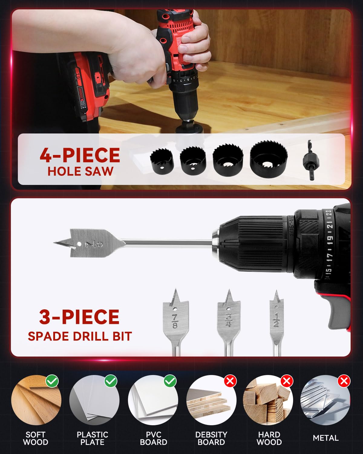 KingTool 400 Pcs Drill Bit Set - Drill Bits Screwdriver Bit Set Case with Drawer, Bit Set Designed for Various Drilling & Screw Driving Tasks for Metal, Wood, Masonry, Perfect for DIY Projects - Image 4