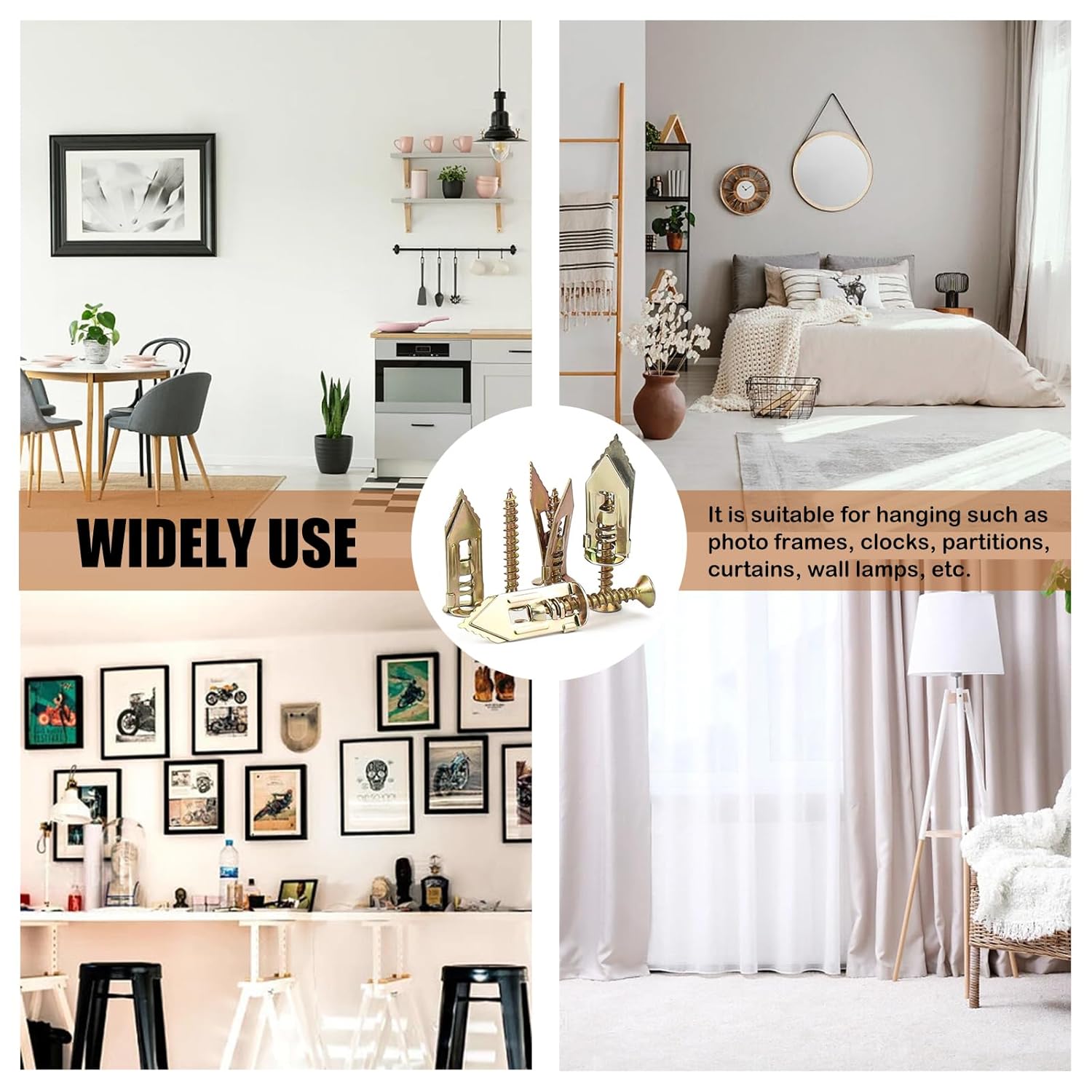 Maozaa 50 pcs Self-Drilling Drywall Anchors with Screws, 0.47x1.18 Inch Zinc Plated Steel Drywall Wall Anchors and Screws Kit Heavy Duty, Easy Application No Drill or Holes in Wall - Image 6