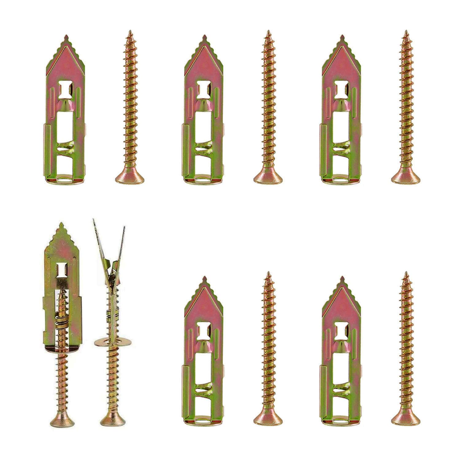 Maozaa 50 pcs Self-Drilling Drywall Anchors with Screws, 0.47x1.18 Inch Zinc Plated Steel Drywall Wall Anchors and Screws Kit Heavy Duty, Easy Application No Drill or Holes in Wall - Image 8