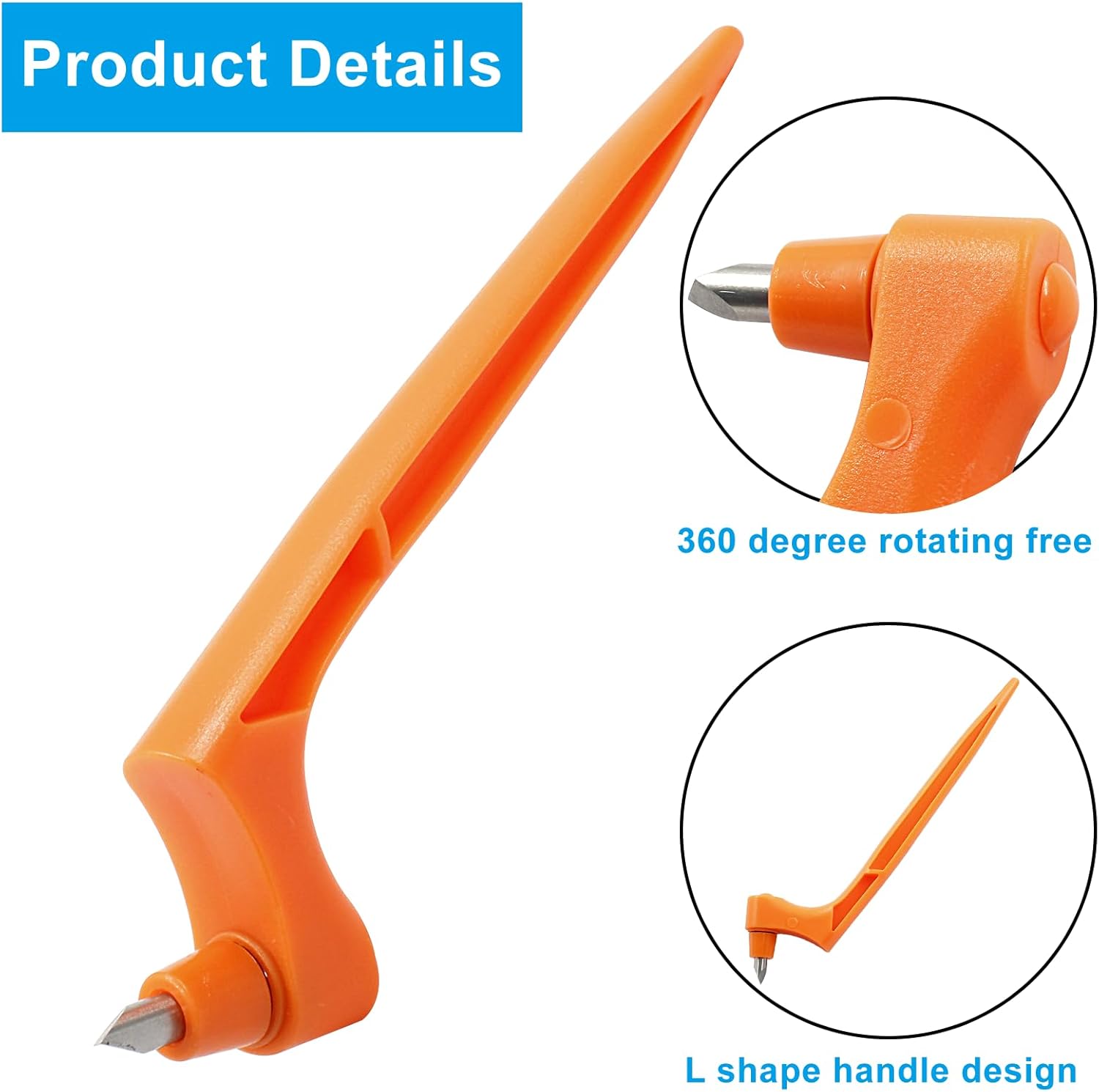 Moicstiy Craft Cutting Tools Pen, Craft Cutting Knives with 3 different 360 Degree Rotating Blades Stainless Steel Cutter Pen for Stencils Scrapbooks DIY Crafts (Orange)