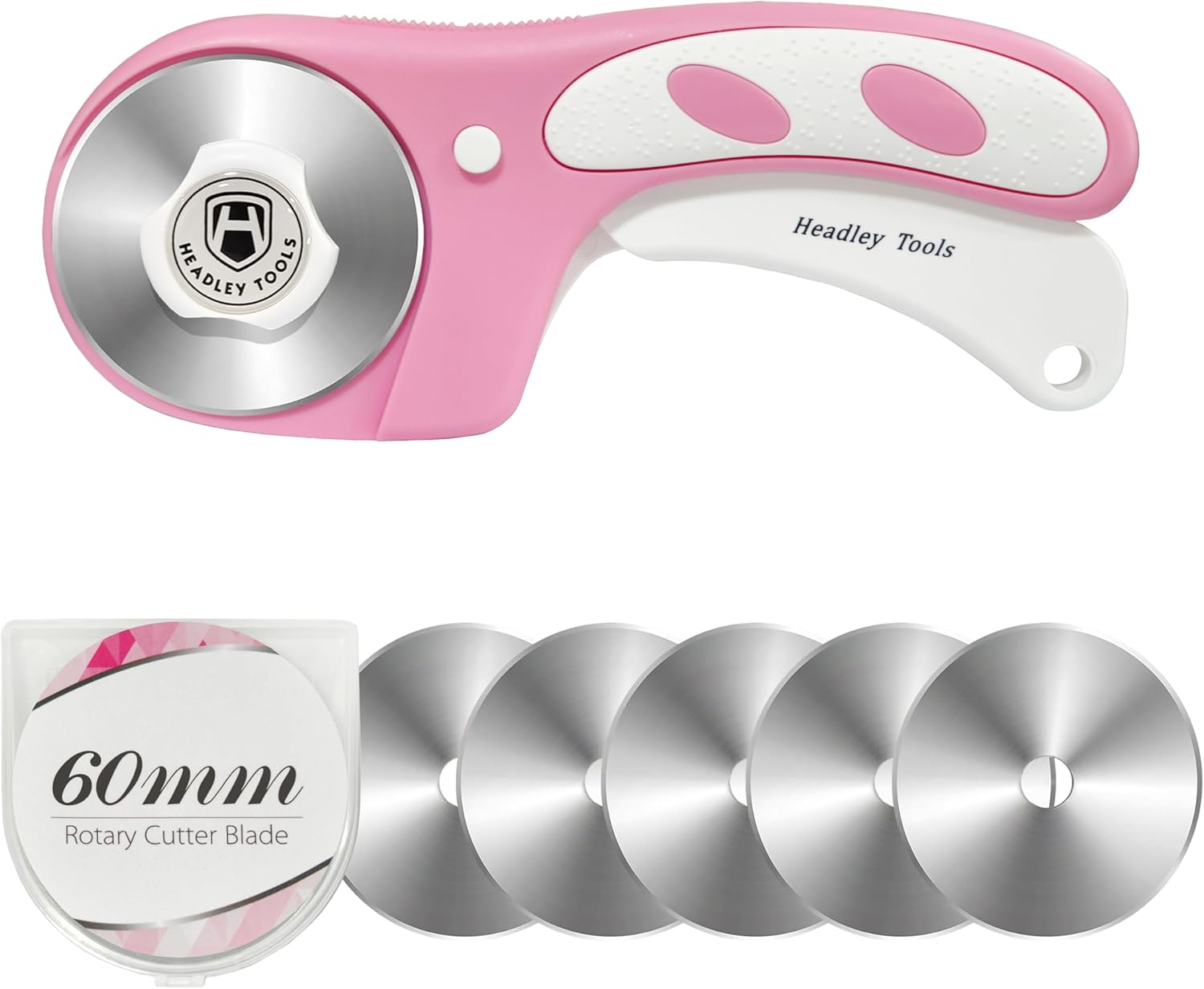 45mm Rotary Cutter with 5pcs Extra Blades, Ergonomic Handle Rolling Cutter with Safety Lock for Fabric, Leather, Crafting, Sewing, Quilting, Fabric Rotary Cutter Perfect for Left & Right Hand(Pink) - Image 7