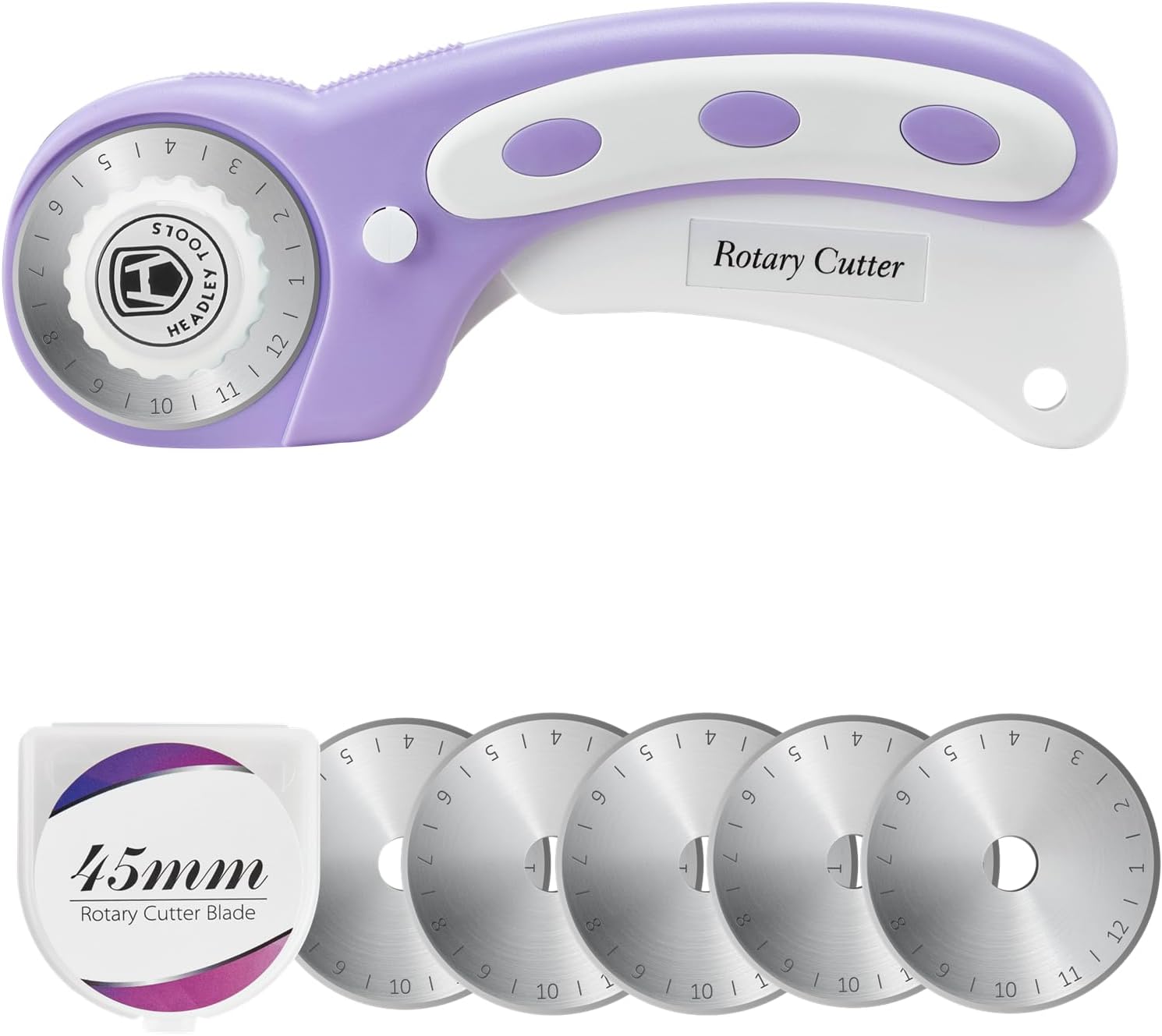 45mm Rotary Cutter with 5pcs Extra Blades, Ergonomic Handle Rolling Cutter with Safety Lock for Fabric, Leather, Crafting, Sewing, Quilting, Fabric Rotary Cutter Perfect for Left & Right Hand(Pink) - Image 9