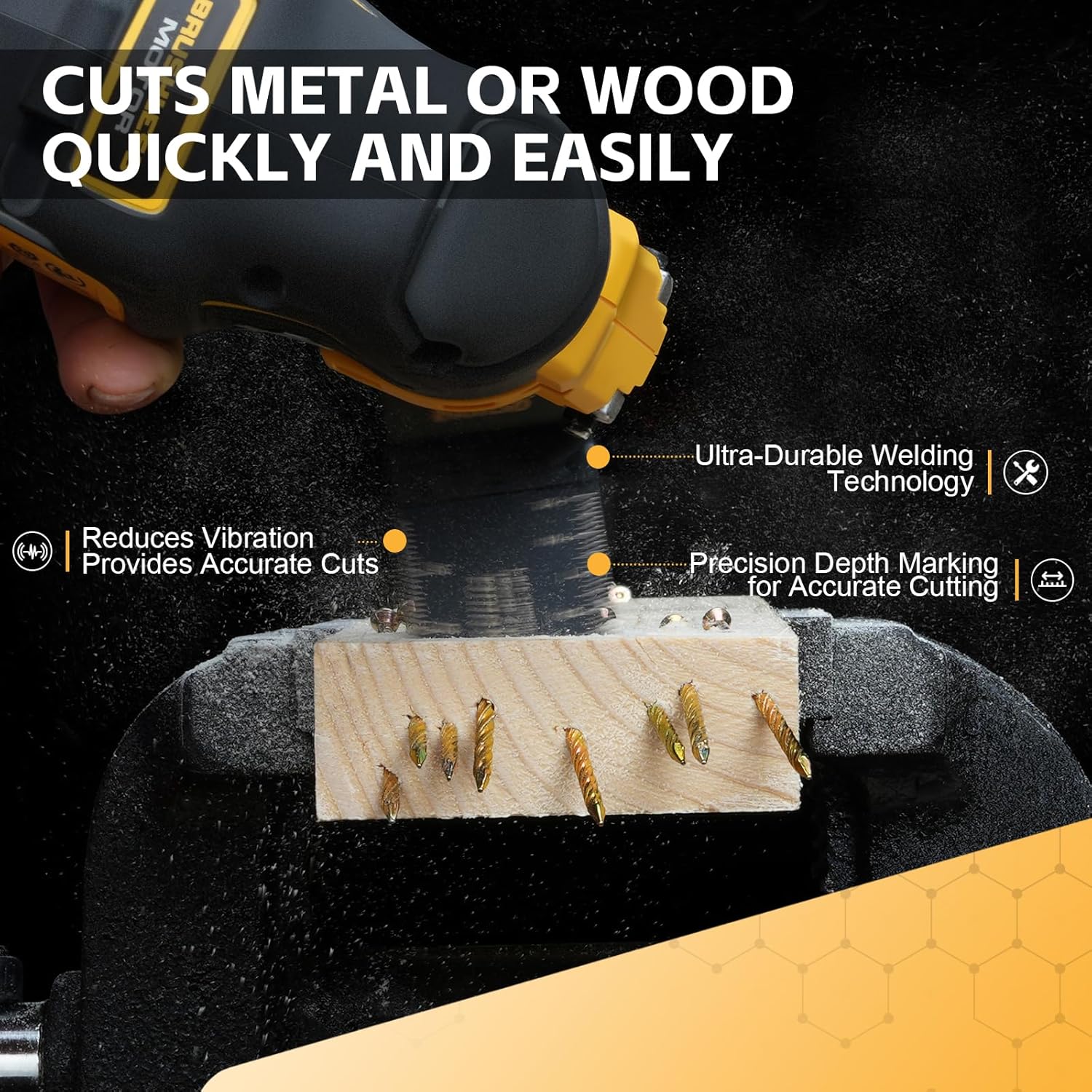 Bionso 55PCS Oscillating Saw Blades, Professional Universal Titanium Multitool Blades for Wood Plastics Metal, Quick Release Multi Tool Kits Fit Dewalt Ryobi Milwaukee Rockwell Fein Makita - Image 6