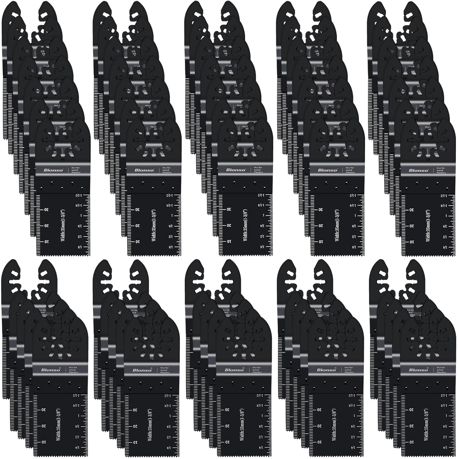 Bionso 55PCS Oscillating Saw Blades, Professional Universal Titanium Multitool Blades for Wood Plastics Metal, Quick Release Multi Tool Kits Fit Dewalt Ryobi Milwaukee Rockwell Fein Makita - Image 9