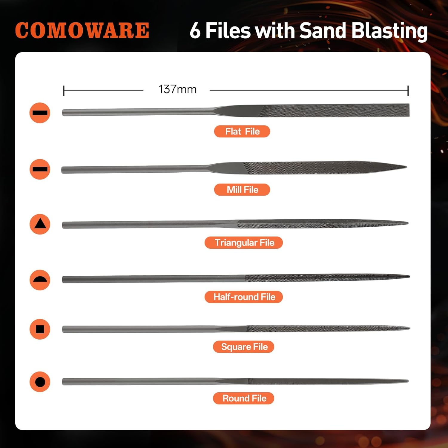 COMOWARE 17Pcs Handsaw & File Set with Blade Quick Change Mechanism, 10 Saw Blades & 6 Precision Files for Woodworking, DIY, Model Crafting, PVC/Metal Cutting Tools