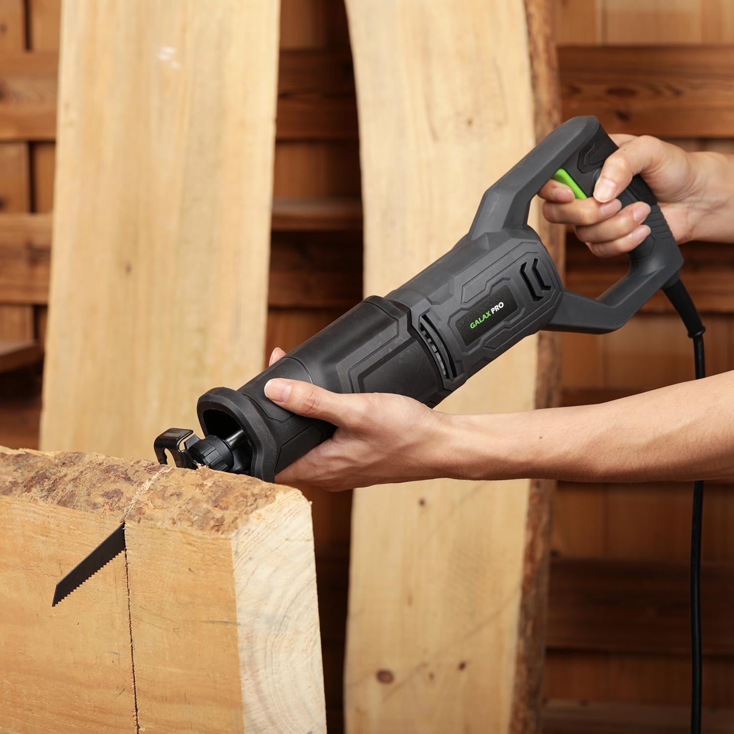 GALAX PRO 120V Reciprocating Saw, 6.0 Amp Variable Speed Corded Reciprocating Saw with1-1/8" Stroke Length, 2800RPM and 6" Max for Wood, Metal, PVC Pipe Cutting