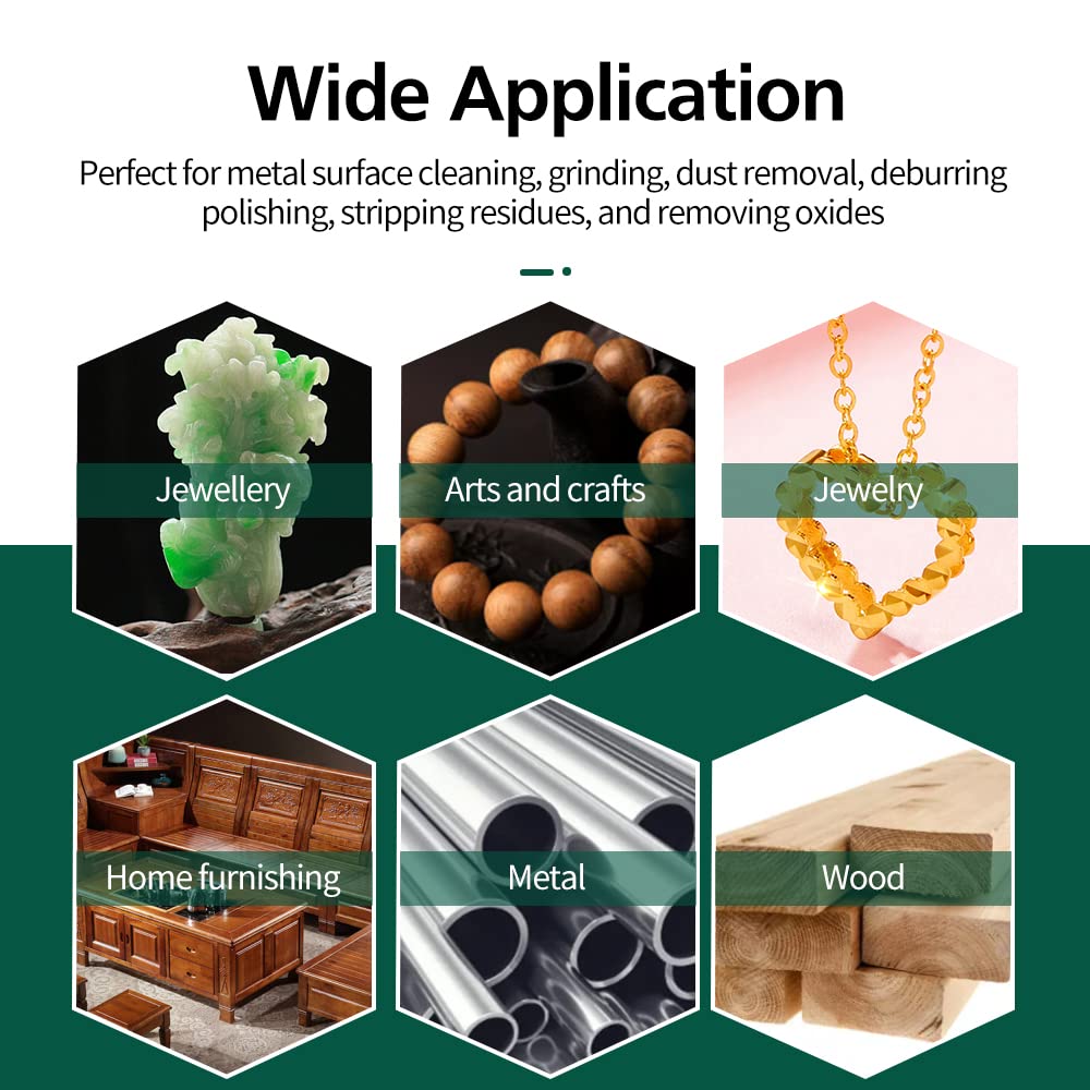 100pcs Abrasive Wheel, 1" Buffing Polishing Wheels, Metal Polishing Compound for Rotary Tools-1/8(3mm) Shank, 120 Grit, 180 Grit, 320 Grit, 400 Grit, 600 Grit - Image 4