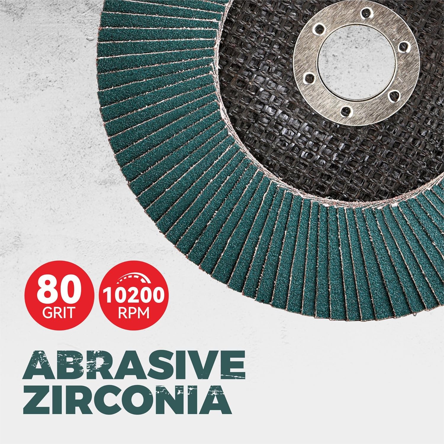 10 Pack, 7" x 7/8" Flap Discs, T27 Industrial Zirconia Abrasive 7 Inch Grinding Discs， High Performance Grinding Wheel, Finishing, Deburring, Rust Removal，80 Grit