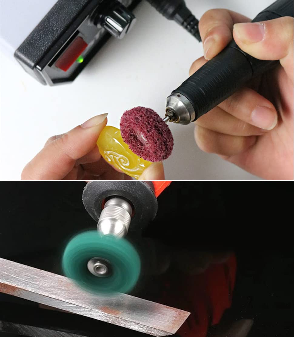 100pcs Abrasive Wheel, 1" Buffing Polishing Wheels, Metal Polishing Compound for Rotary Tools-1/8(3mm) Shank, 120 Grit, 180 Grit, 320 Grit, 400 Grit, 600 Grit - Image 6