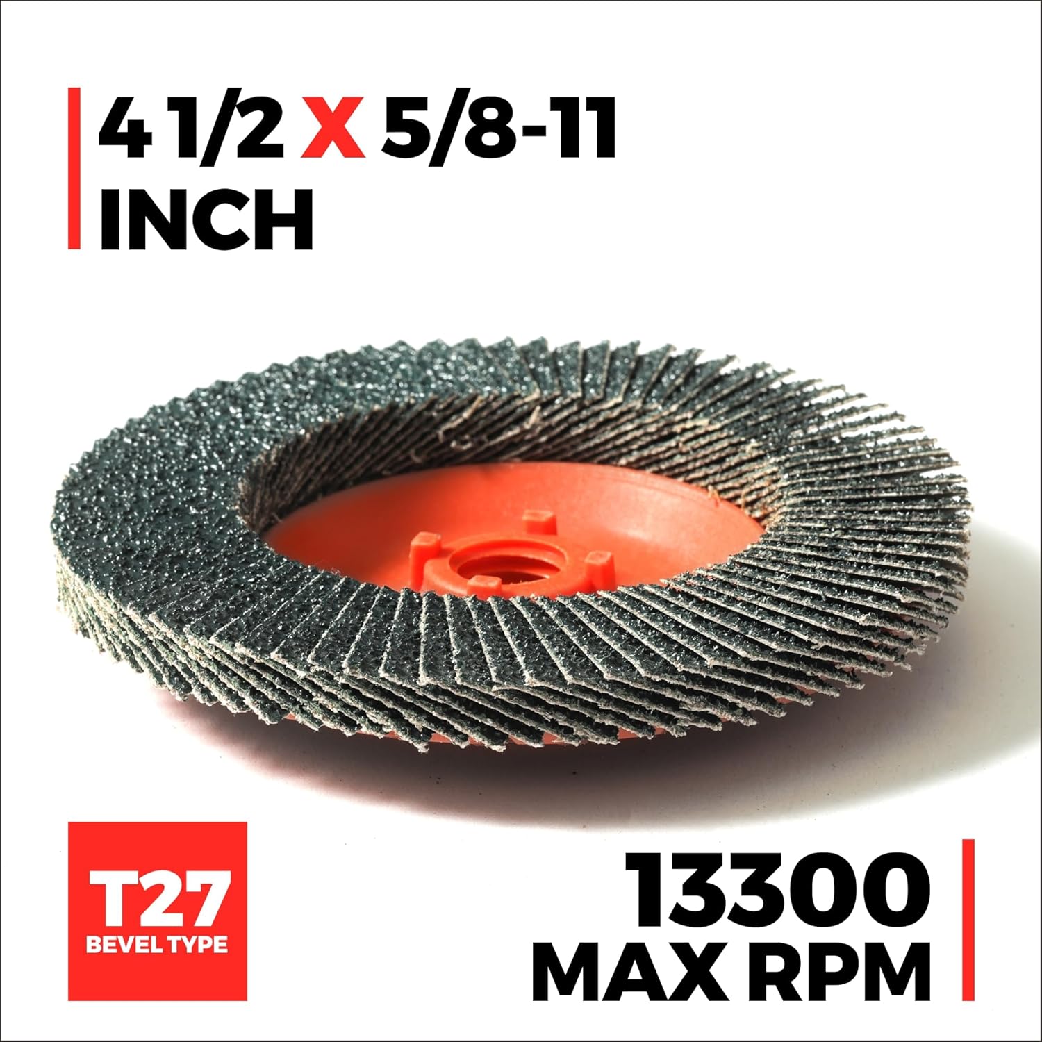 Jumbo Zirconia Flap Discs 4 1/2 for Angle Grinder, 40/60/80/120 Grit Type 27 High Density Trimmable 5/8"-11 inch Grinding Wheels for Grinding, Rust Removal, Sanding and Finishing - 10 Pack - Image 2