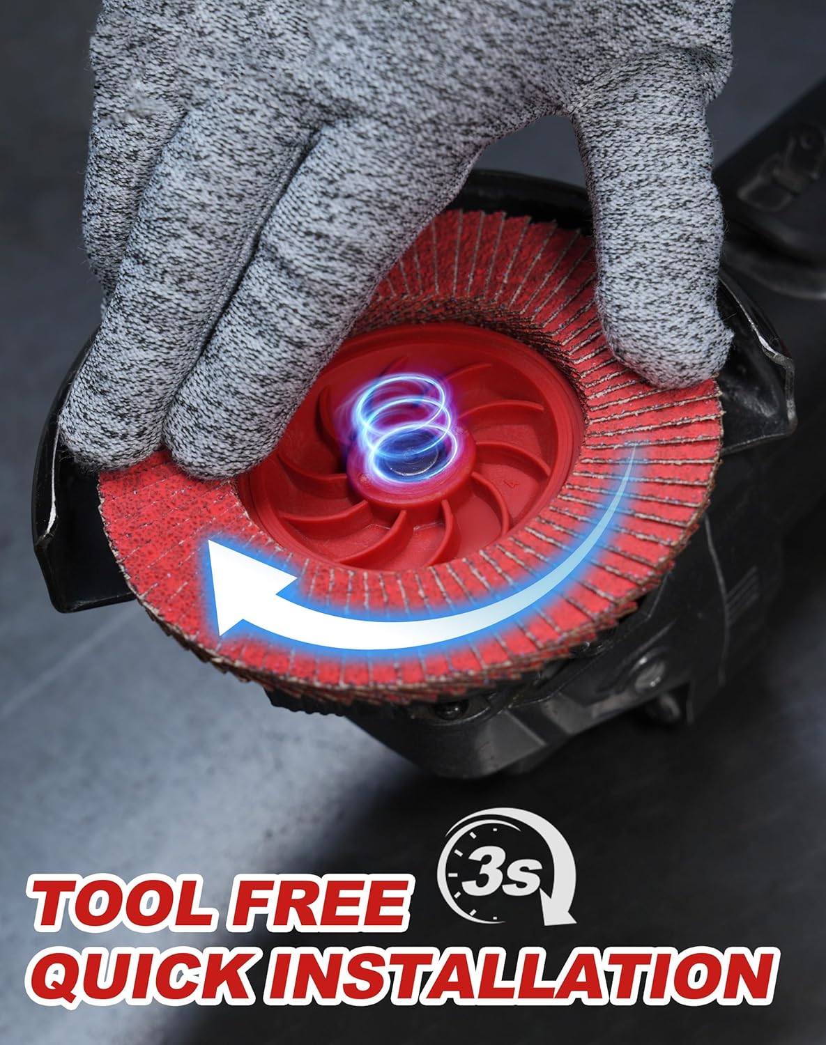 EZARC Flap Discs 80 Grit, 4-1/2" x 7/8" Ceramic Grain Flap Sanding Disc, Type 27 Heavy Duty Abrasive Trimmable Grinding Wheel Finishing for Stainless Steel, Sheet Metal (5 Pack) - Image 3