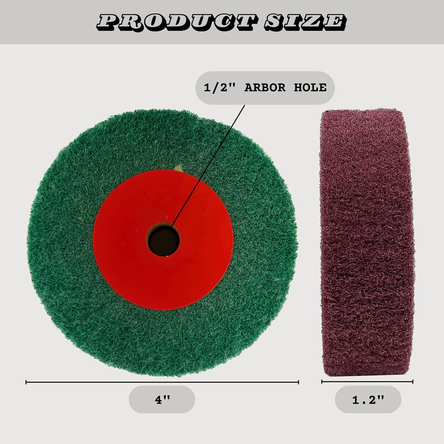 3PCS 4 Inch Bench Grinder Polishing Wheels, 320/600/800 Grit Tight Weave Tough Polishing Burnishing Wheel, Nylon Abrasive Flap Wheel for Refurbishing Golf Clubs Metal Copper, 1.2" Thickness 1/2" Arbor