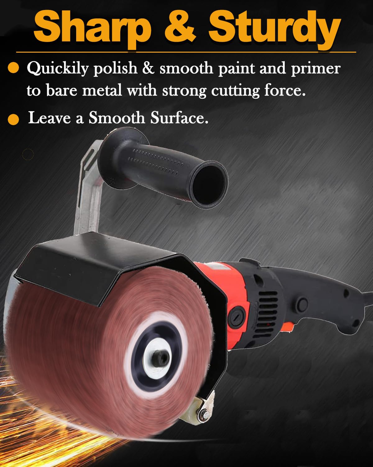 SHITIME 4.7" x 4" Abrasive Drawing Wheel Surface Conditioning Tool, 40 Grit Abrasive Drum for Metal Polishing Paint, Rust, Oxidation - 3/4" Quad Keyway for Hand held Polishing Machine (2 Pack)