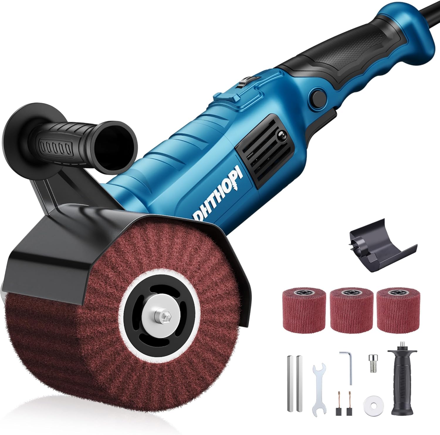 LDHTHOPI 1800W Burnishing Polishing Machine, 110V Handheld Electric Stainless Steel Polisher, 8 Variable Speed, 3100RPM for Metal, Stainless Steel, Wood - Image 7