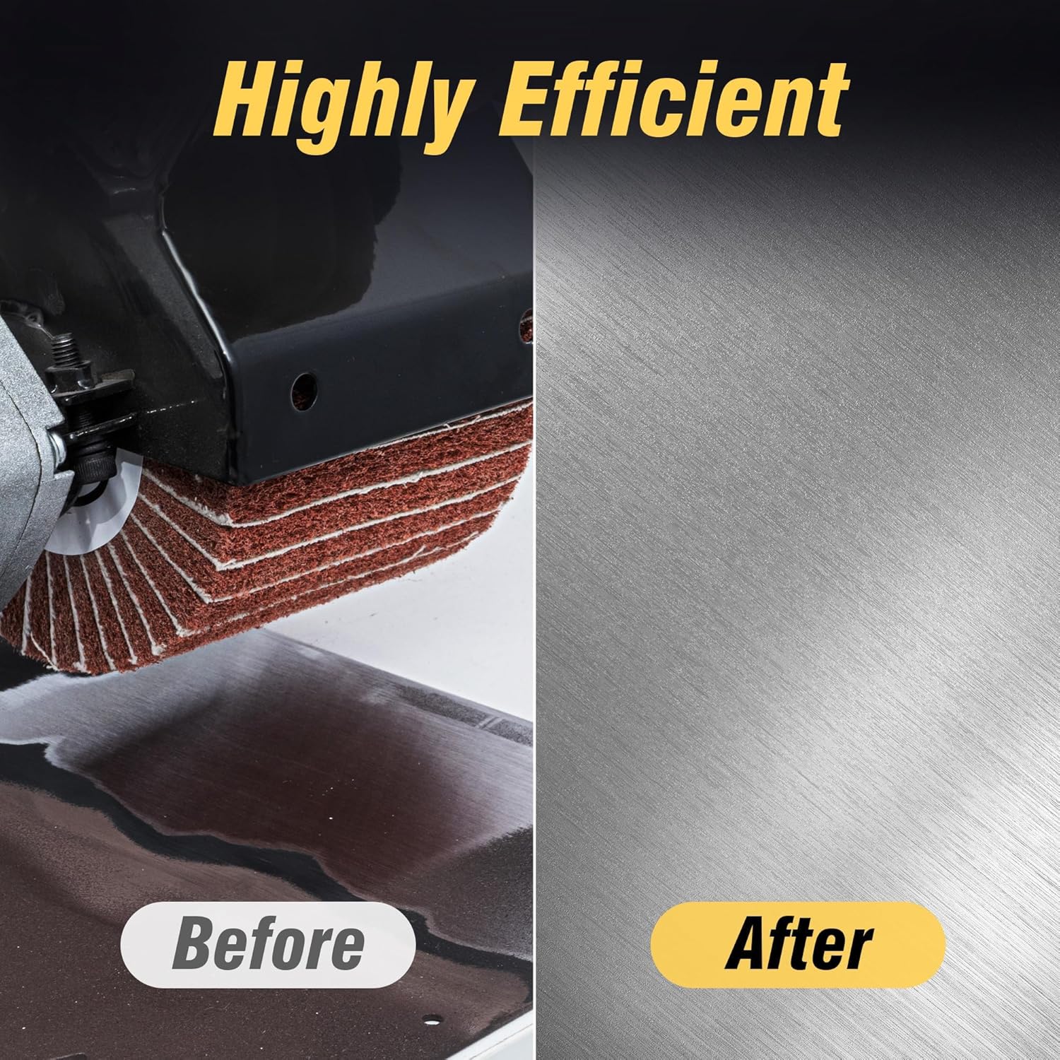 6 Pcs Non-Woven Wire Drawing Flap Wheel for Polishing Burnishing Wheels, 120x100mm 240/240SP/320/320SP/400/600 Grit for Stainless Steel, Copper and Surface Conditioning Wheel - Image 5