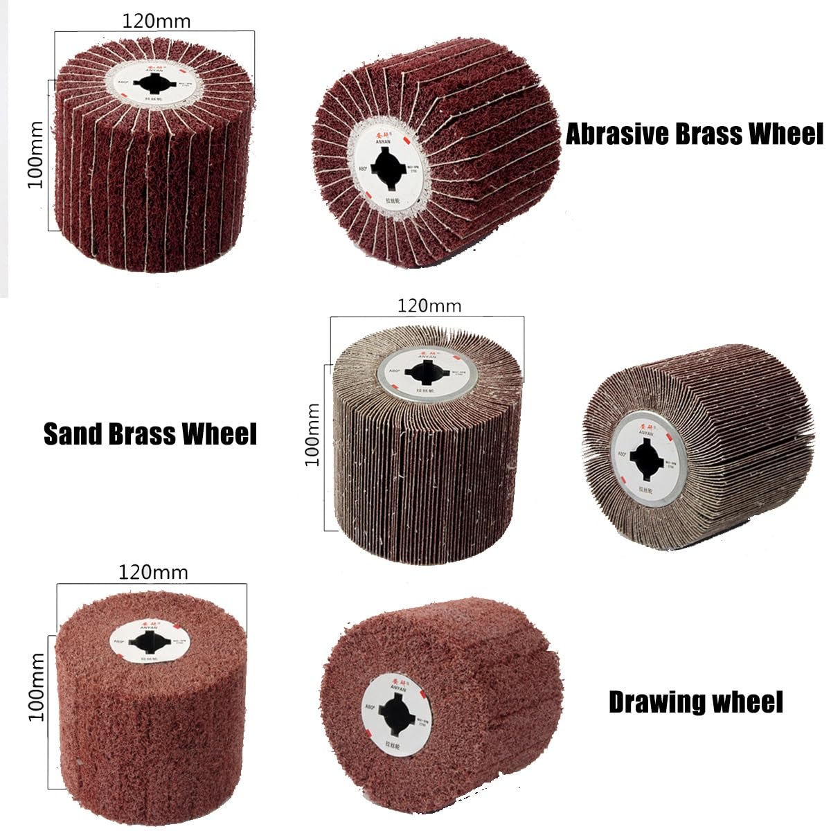 3PCS Metal Grinding and Polishing Wheel Set - Wire Drawing, Wheel Polishing, Scouring Pad Wheel for Surface Finishing(180grit)