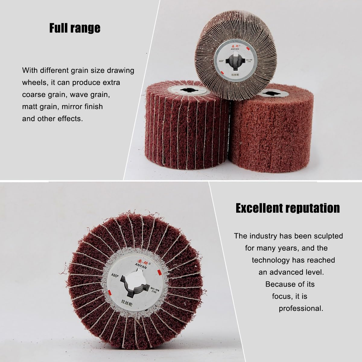 3PCS Metal Grinding and Polishing Wheel Set - Wire Drawing, Wheel Polishing, Scouring Pad Wheel for Surface Finishing(180grit) - Image 3