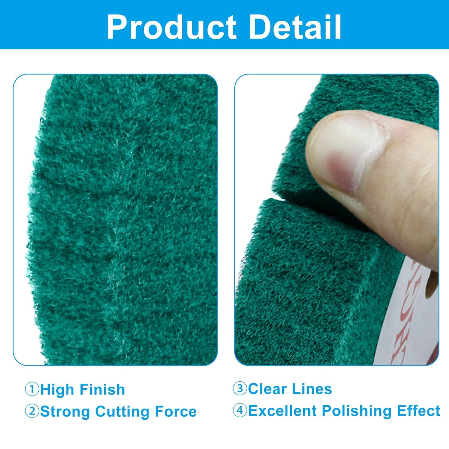 Marvexi 150mm x 25mm Non-Woven Nylon Polishing Burnishing Wheel, 320 Grit Green Bench Grinder Polishing Tool Abrasive Nylon Drawing Wheel (1Pcs,Green)