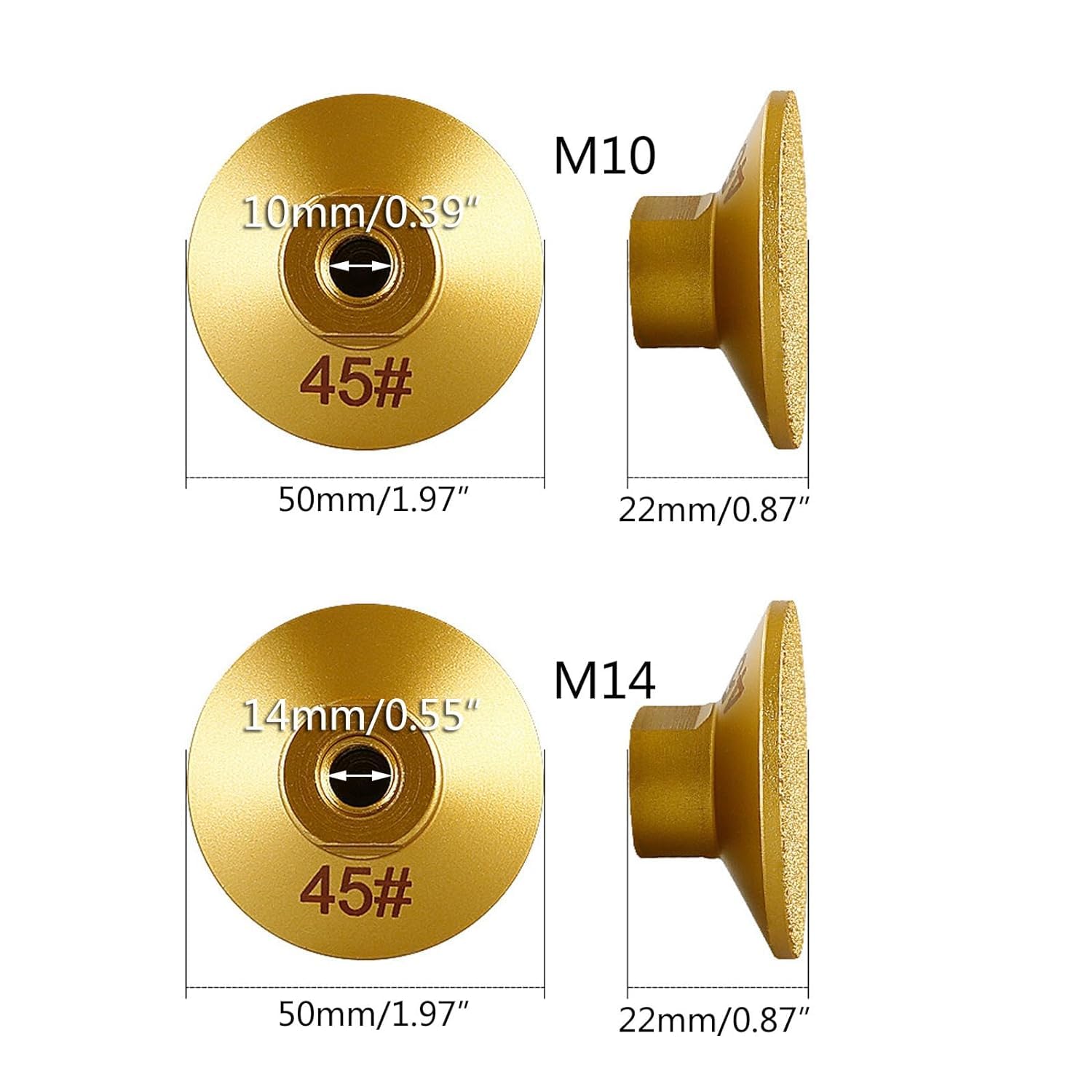 QARMAX 2"" Brazed Flat Grinding Head Suitable for Metal Wood Refinishing Edges Trimming for Grinding Polishing Needs Long Lasting Tool (M14) - Image 6