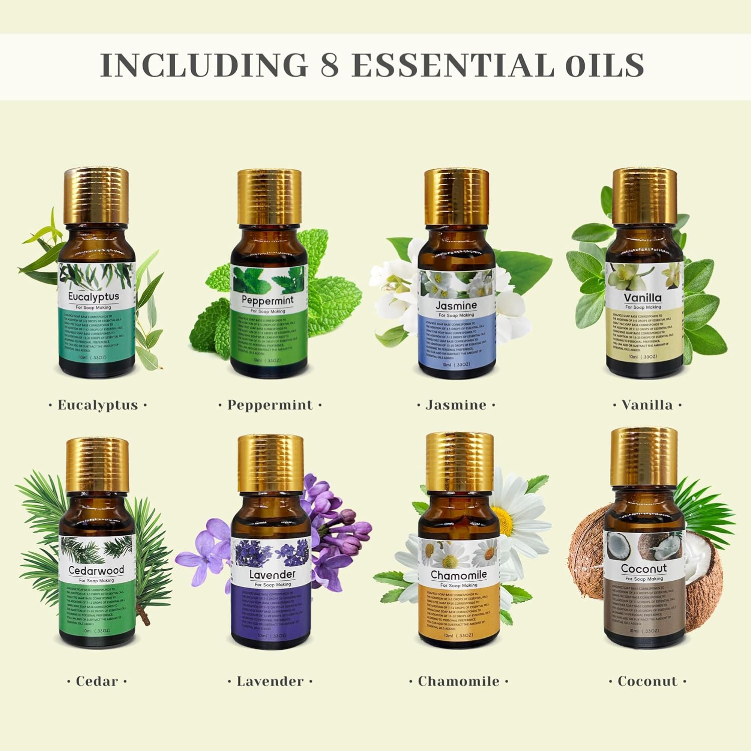 PIUH Deluxe Soap Making Kit for Soap Making, DIY Soaps Making Full Set Kits Includes Soap Melter, 4 lb Soap Base, 8 Essencial Oils, Silicone Loaf Molds & Scraper, Cutters, 8 Dyestuffs for Adults Gift - Image 3