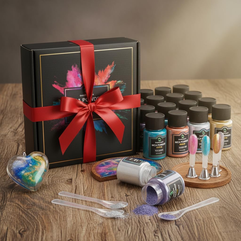 Smalltongue Mica Powder for Epoxy Resin, 36 Colors, 0.35 oz(10g) Bottles Mica Glitter, Pigment for Lip Gloss, Soap Making, Bath Bomb, Art Crafts, Resin Dye, Nails - Image 8