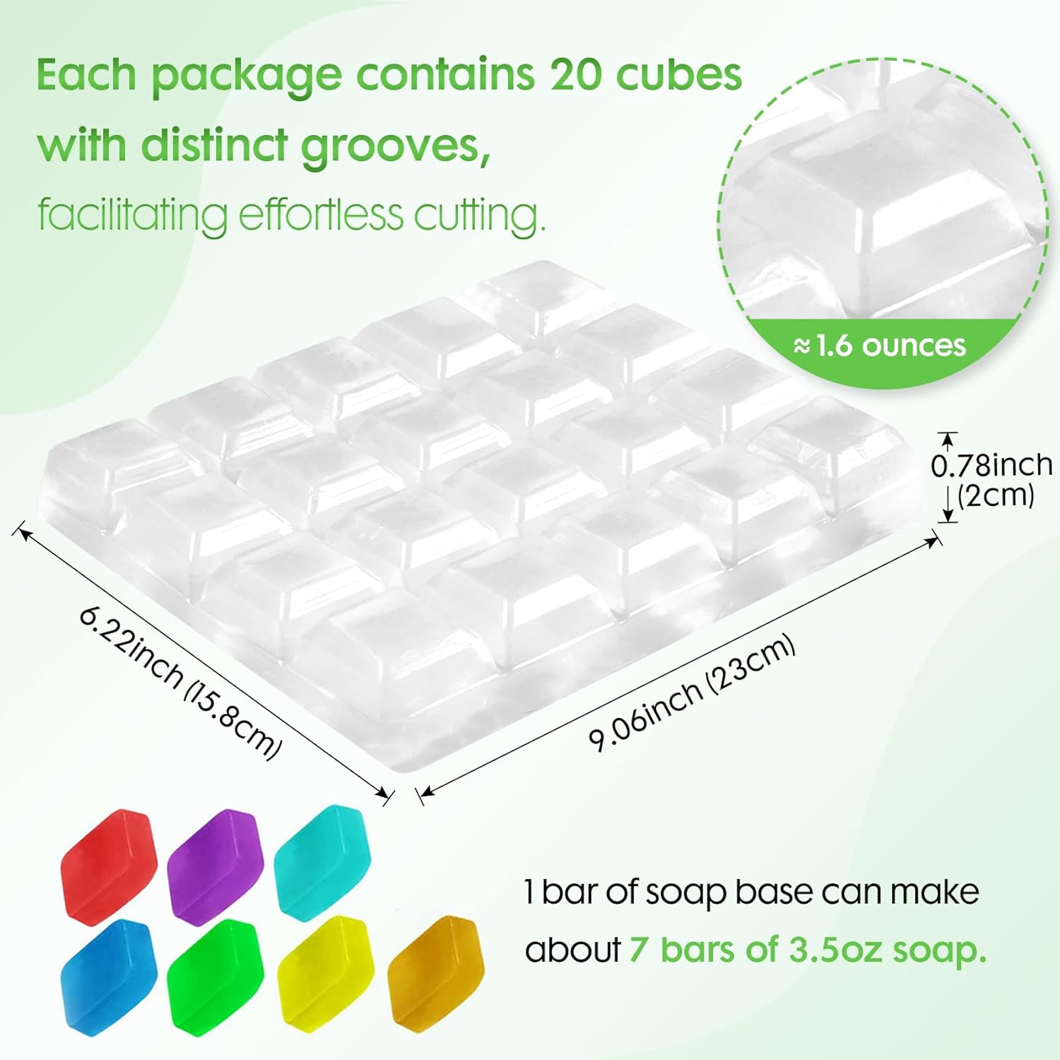 EDSRDRUS 2 LB Glycerin Soap Base Pre-Cut Moisturizing Natural Base Melt and Pour DIY Handmade for Crafting Soap Making