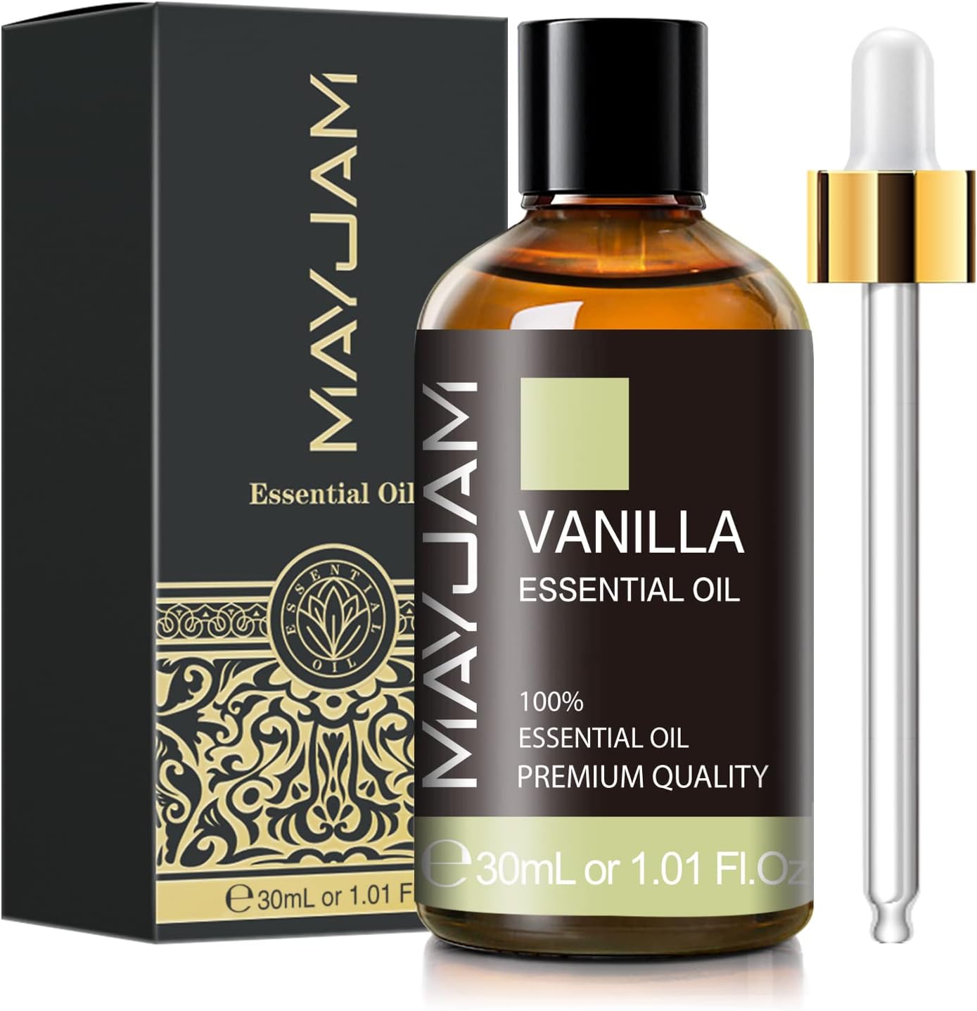 Vanilla Essential Oil 30ml/1.01fl.oz, MAYJAM Premium Vanilla Oils for Aromatherapy, Diffuser, Soap Making, Candle Making, Long Lasting Scents